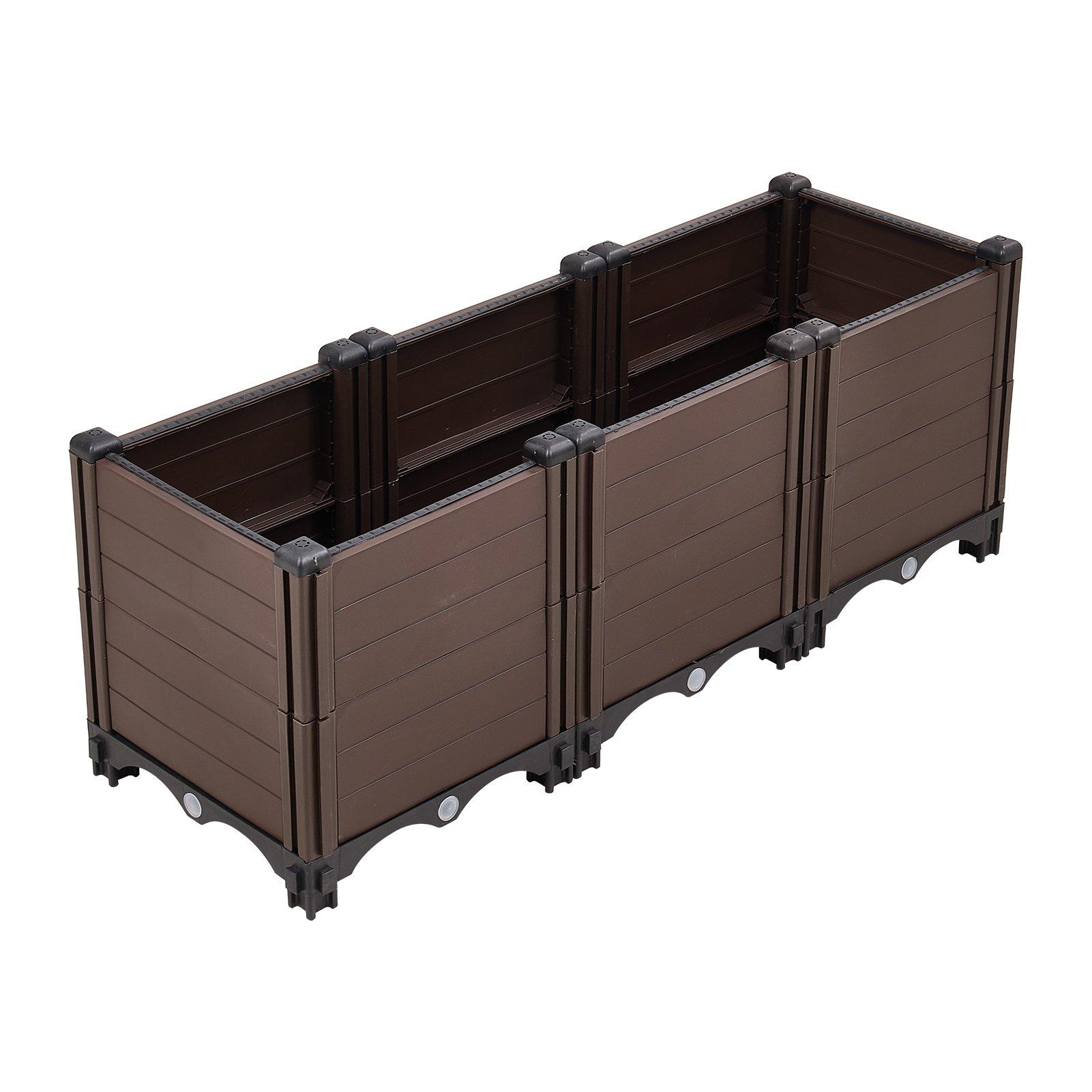 Brown - LIFE IDEAS - Extra-Deep Brown Grid Vegetable Planter - 5