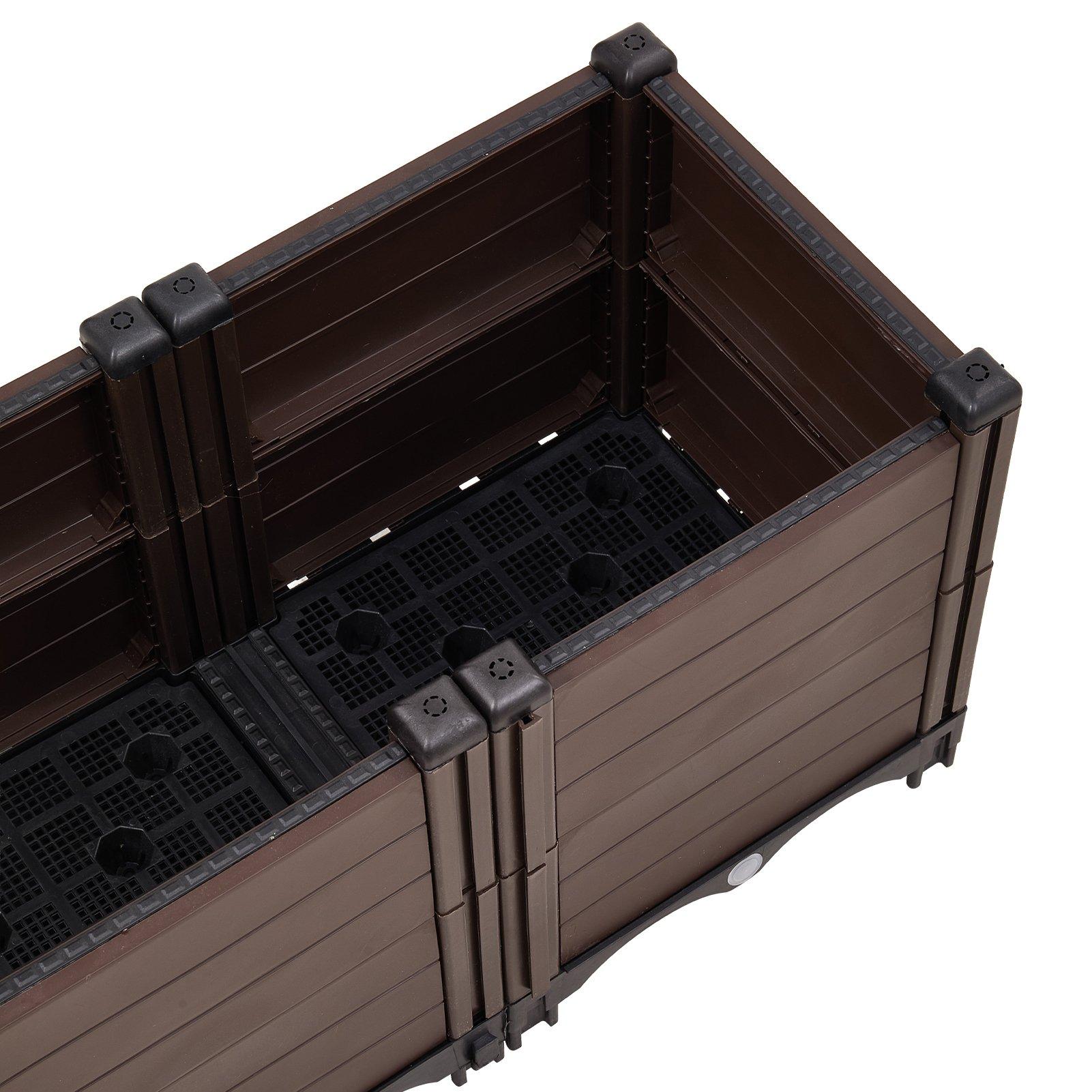 Brown - LIFE IDEAS - Extra-Deep Brown Grid Vegetable Planter - 6