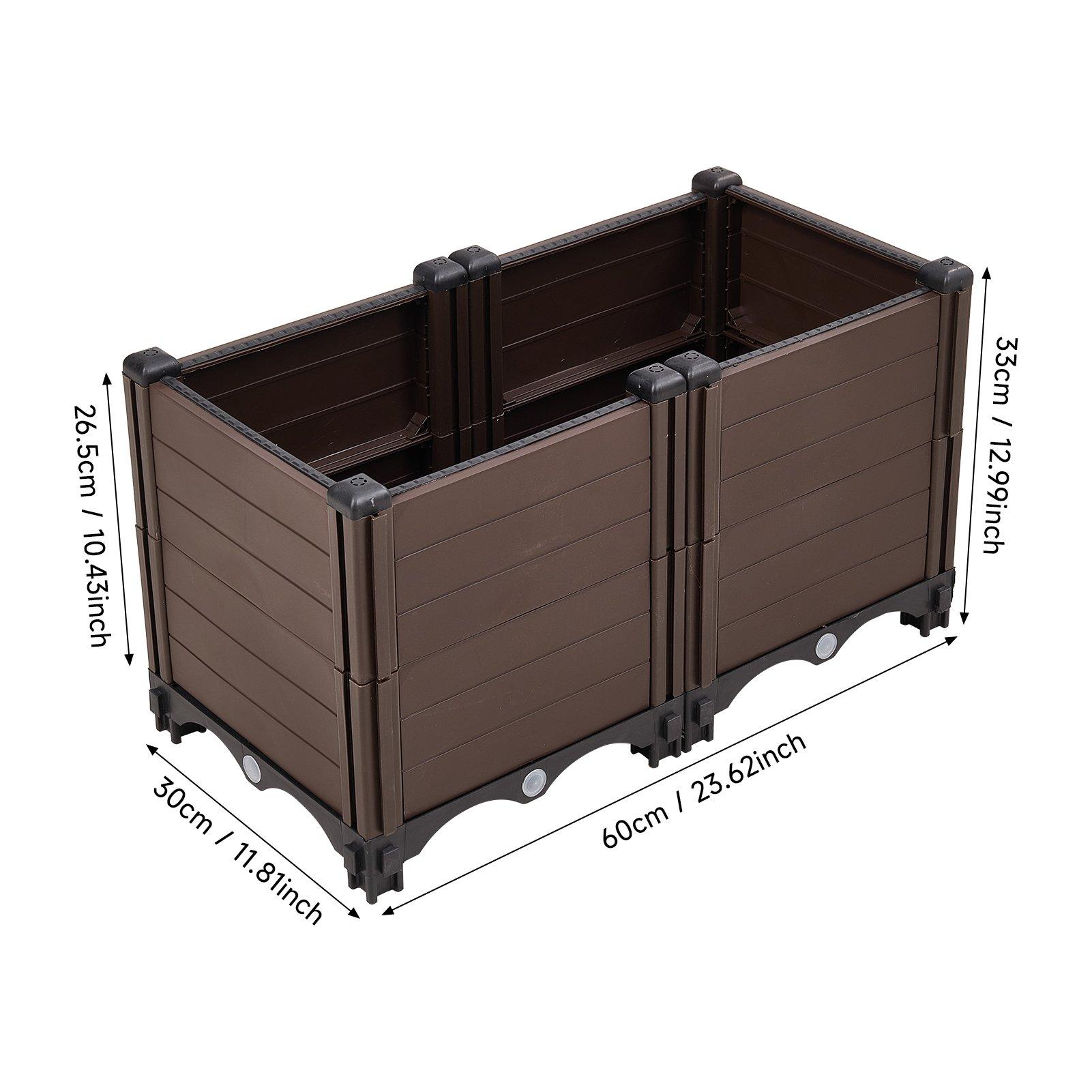 Brown - LIFE IDEAS - Extra-Deep Brown Grid Vegetable Planter - 8