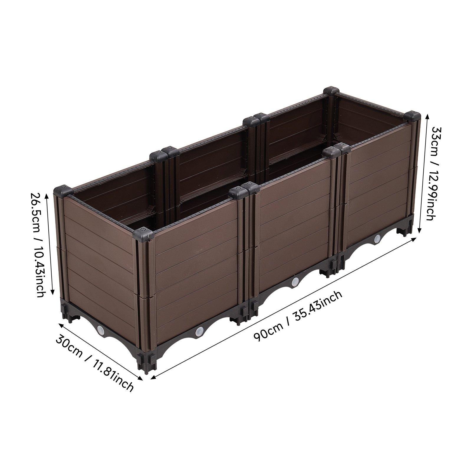 Brown - LIFE IDEAS - Extra-Deep Brown Grid Vegetable Planter - 9