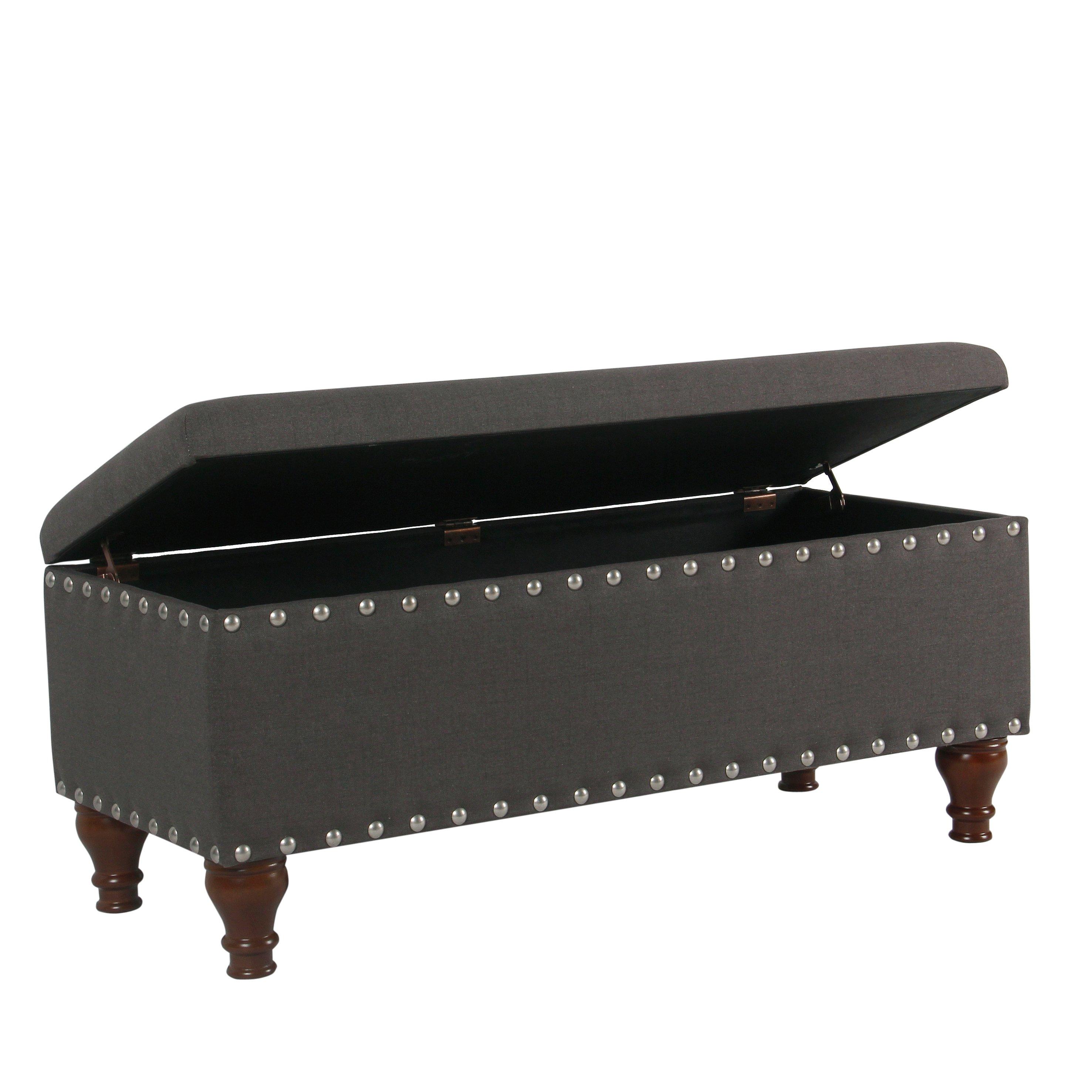 Charcoal/Chrome - Alan Symonds - Chelsea Storage Ottoman Bench - 1