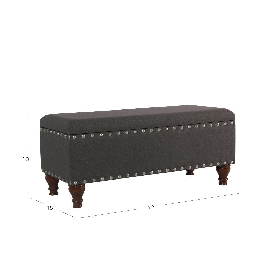 Charcoal/Chrome - Alan Symonds - Chelsea Storage Ottoman Bench - 2