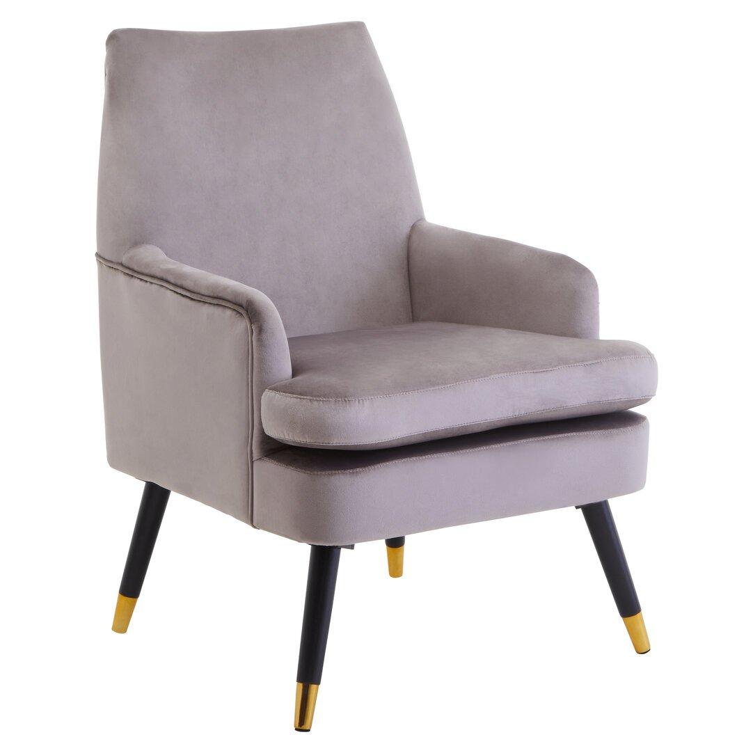 Interiors By Premier  Loretta Mink Velvet Accent Chair With Wooden Legs - Brown