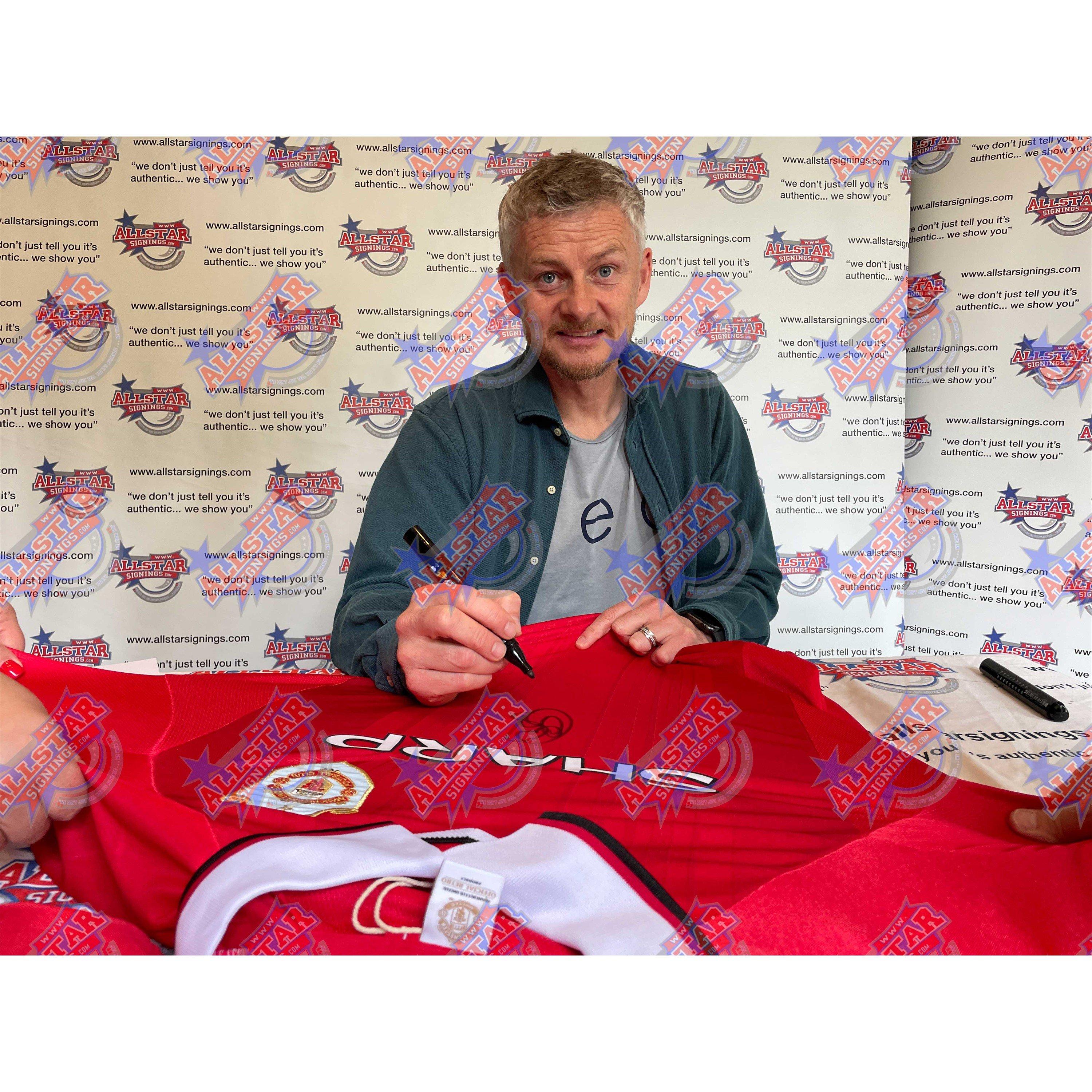 Red - AllStarSignings Ltd - Teddy Sheringham and Ole Gunnar Solskjaer  signed - 3