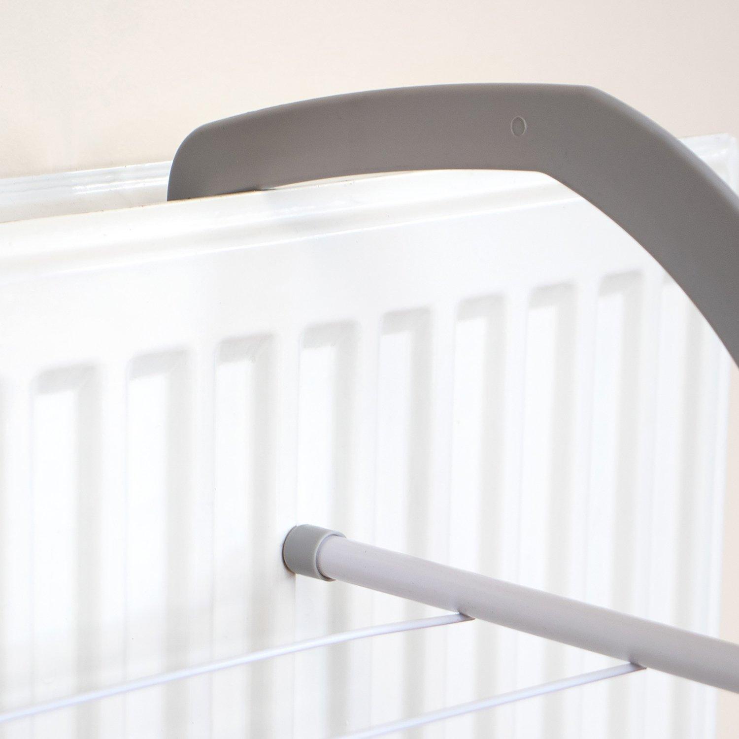 White - JVL - Set of 2 Over the Radiator Clothes Airer with - 5
