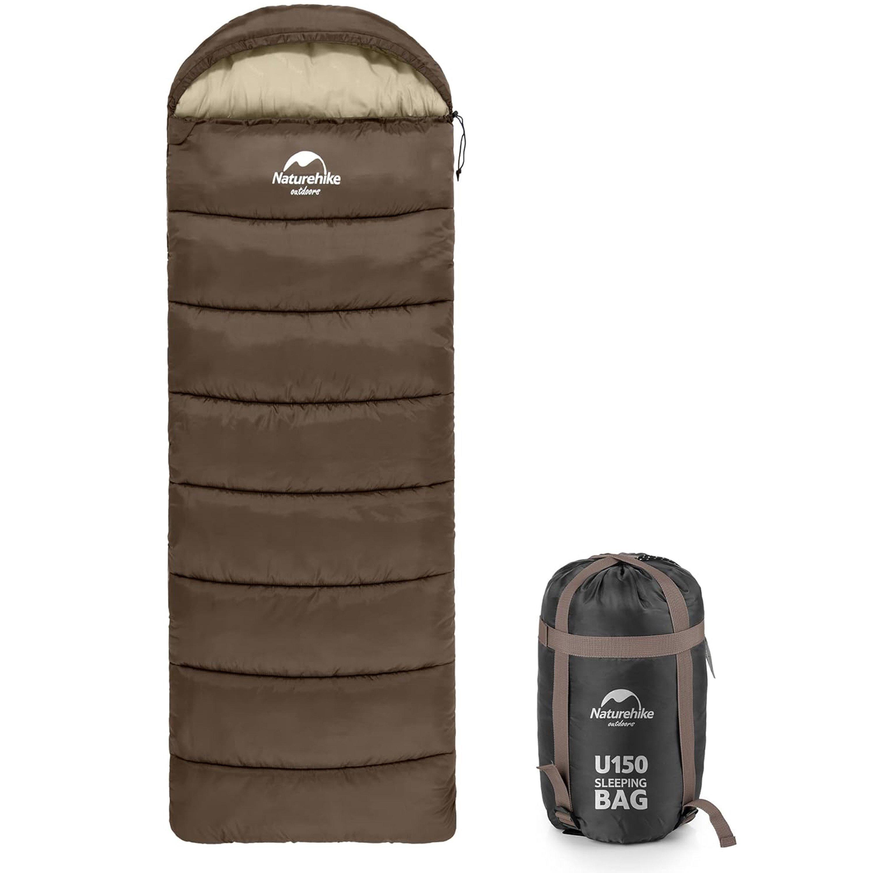Naturehike  U Series Envelope Sleeping Bag With Hood - Brown - 250