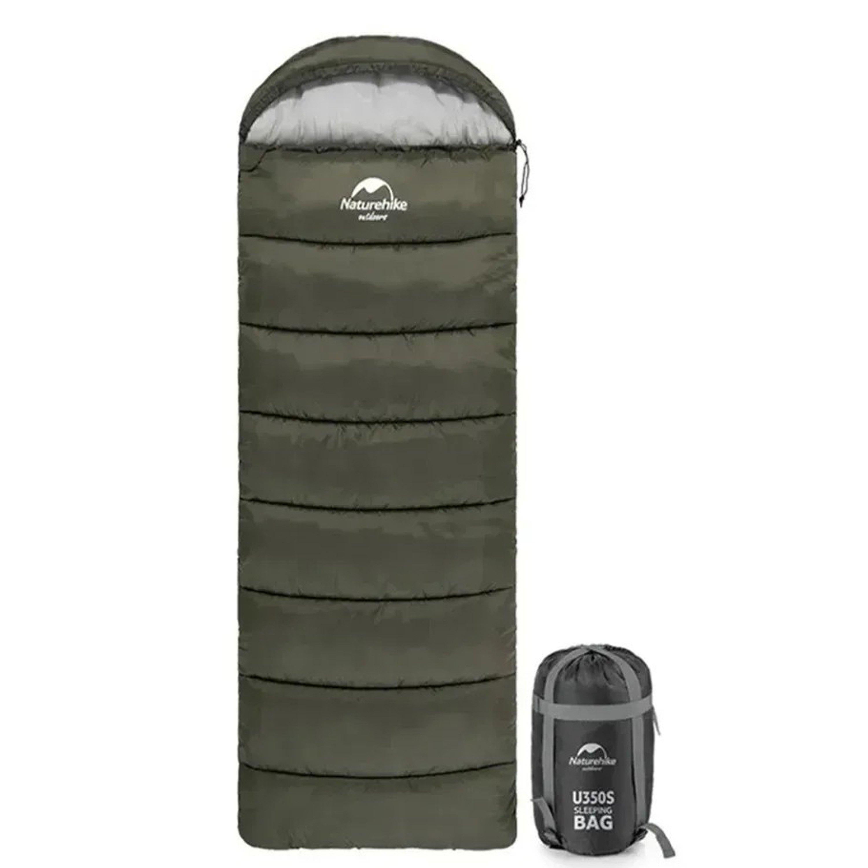 Naturehike  U Series Envelope Sleeping Bag With Hood - Army Green - 250