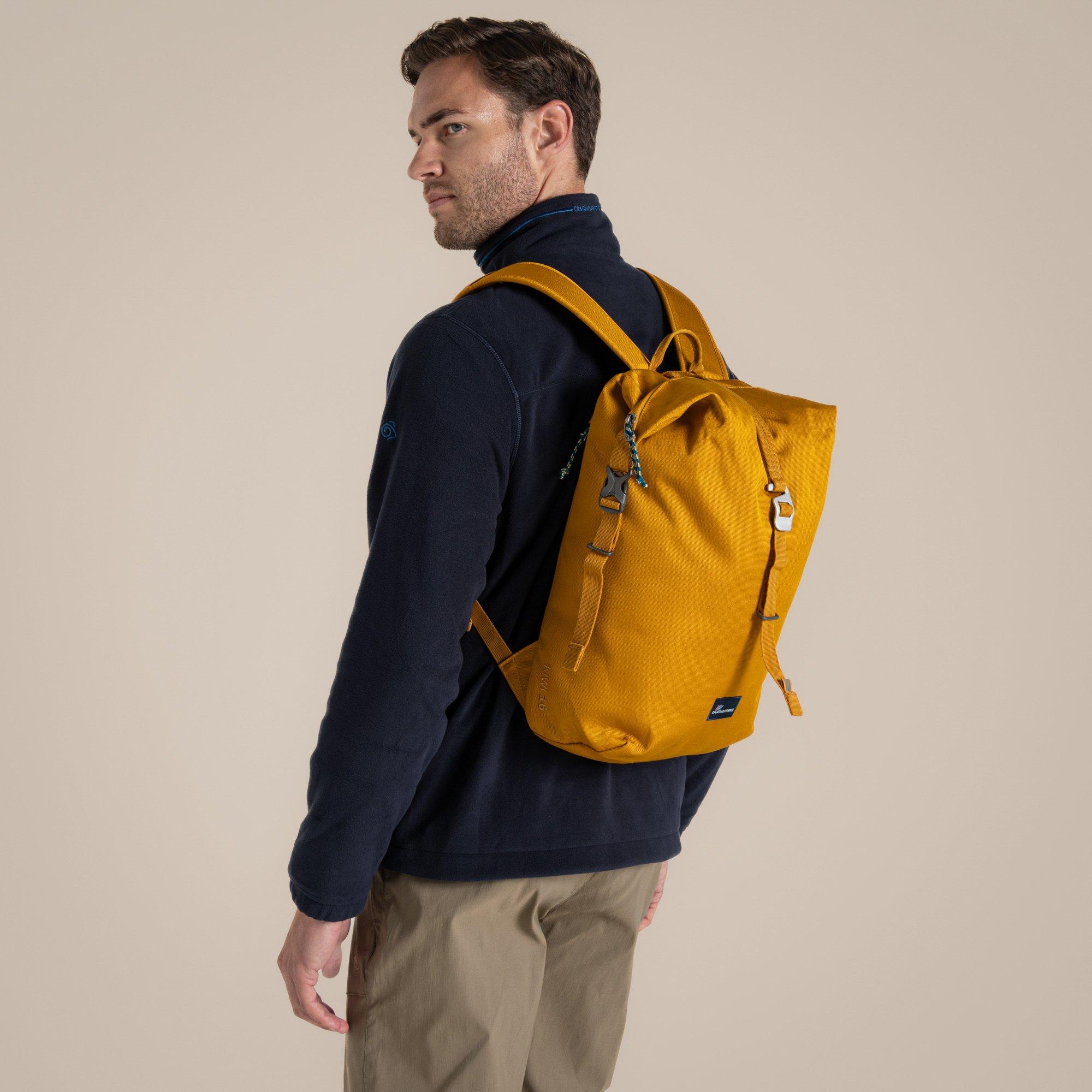 Craghoppers Unisex Bright Yellow Kiwi Classic Rolltop Backpack In 16L - Image 8