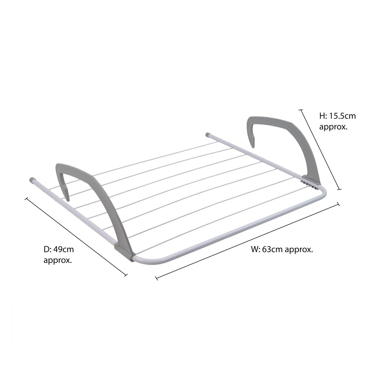 White - JVL - Set of 2 Over the Radiator Clothes Airer with - 7