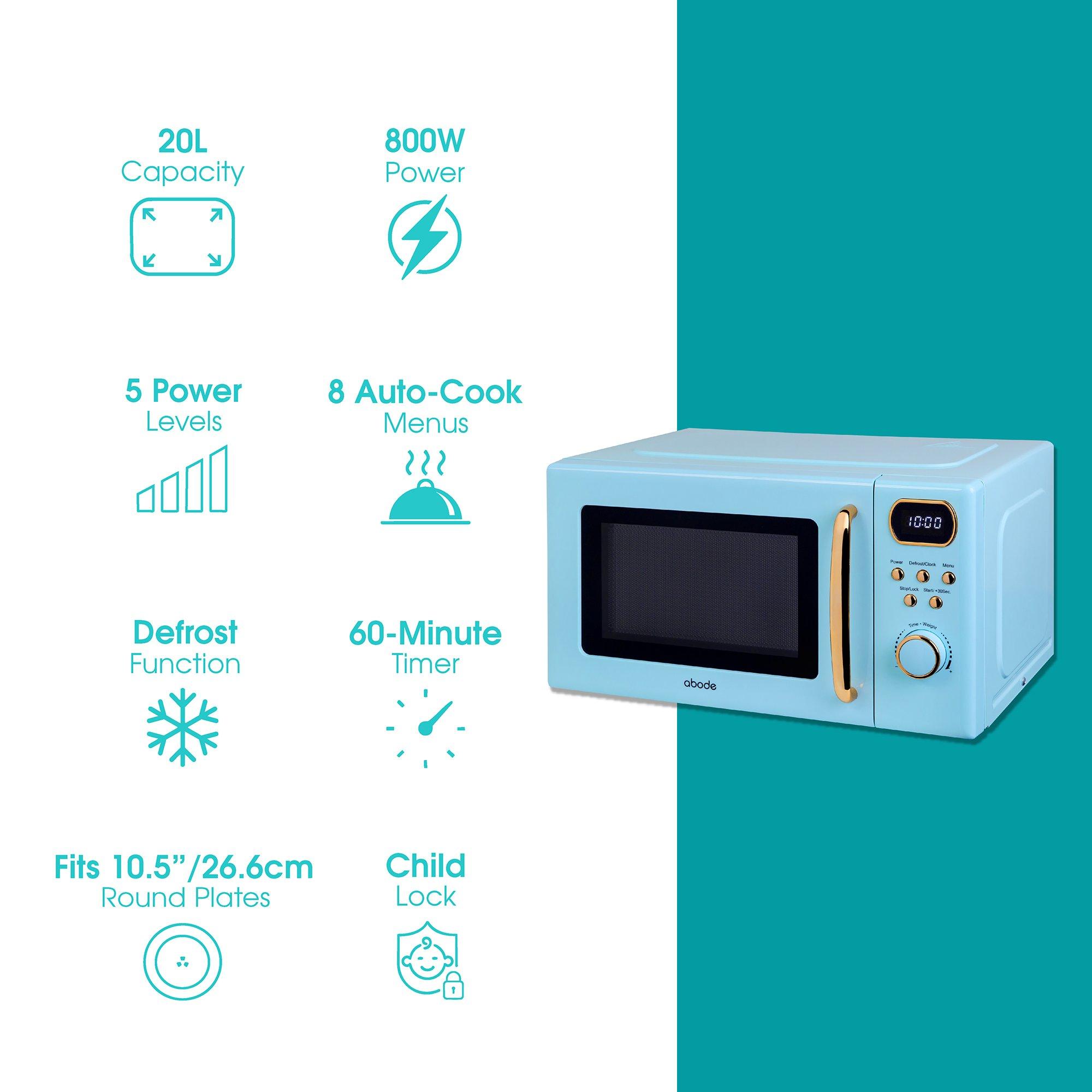 Blue - Abode - AMD2004GRG/01 20L Blue Digital Microwave - 4