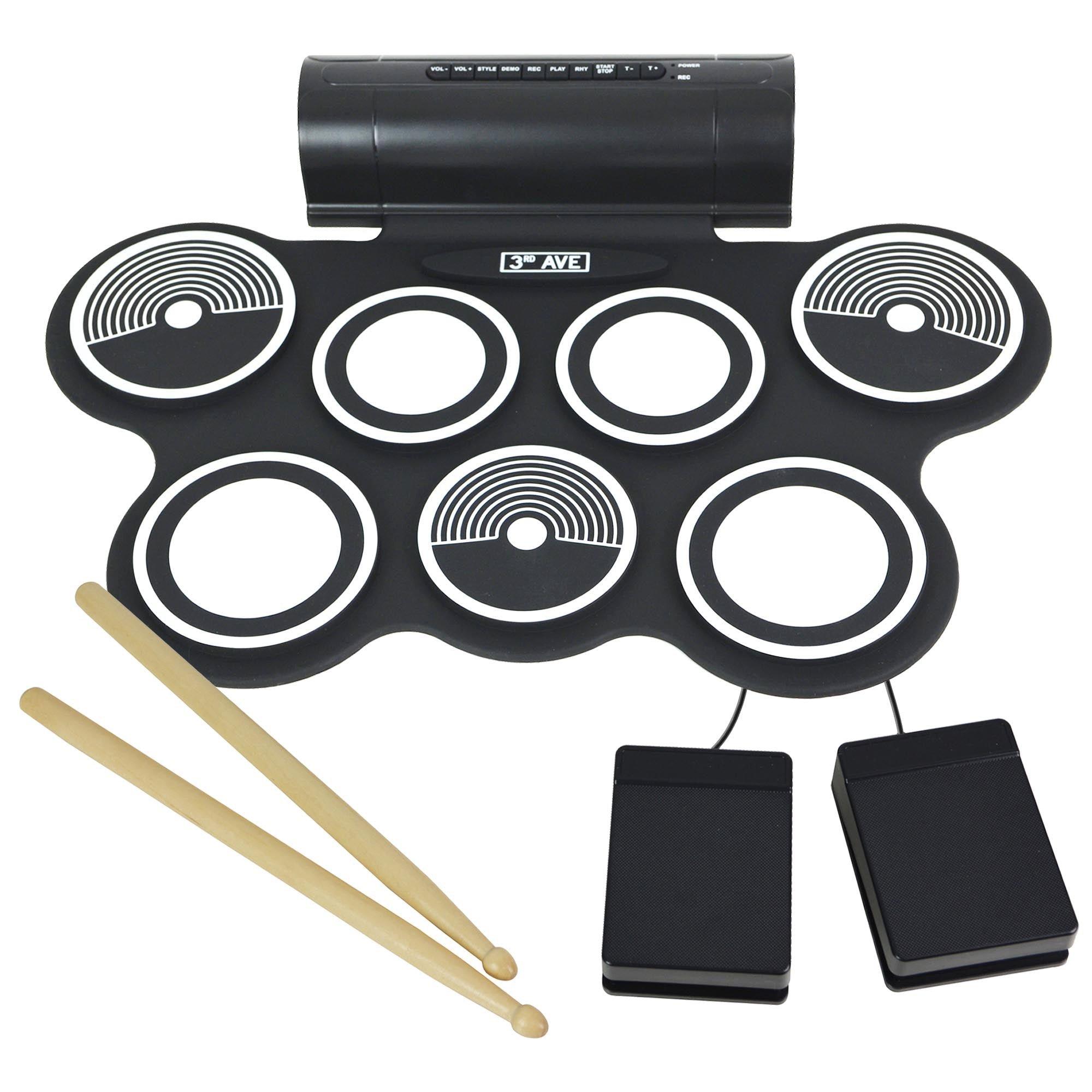 Black - 3rd Avenue - Portable Electronic Drum Kit - 1