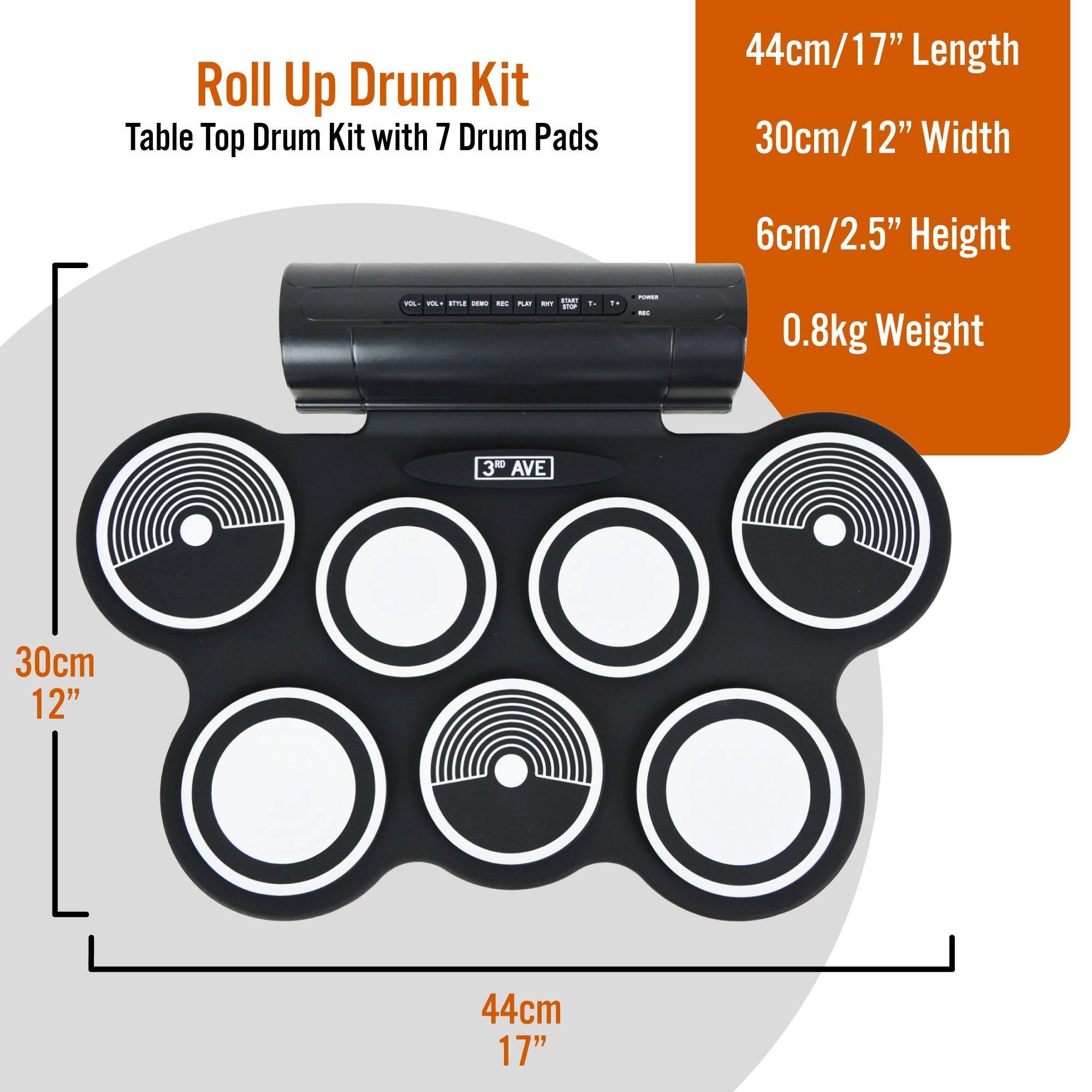 Black - 3rd Avenue - Portable Electronic Drum Kit - 2