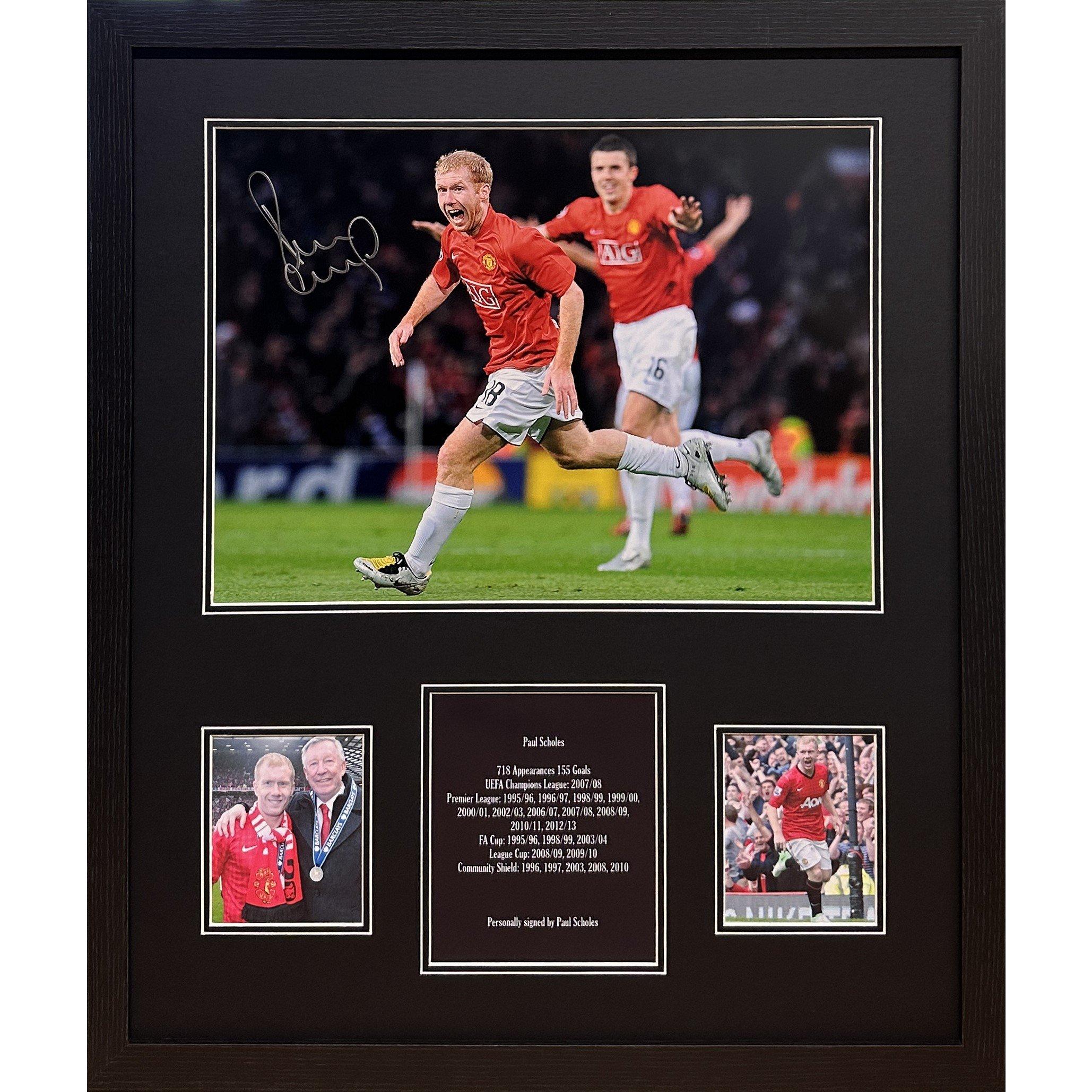 Allstarsignings Ltd  Paul Scholes Signed Manchester United Photo - Red
