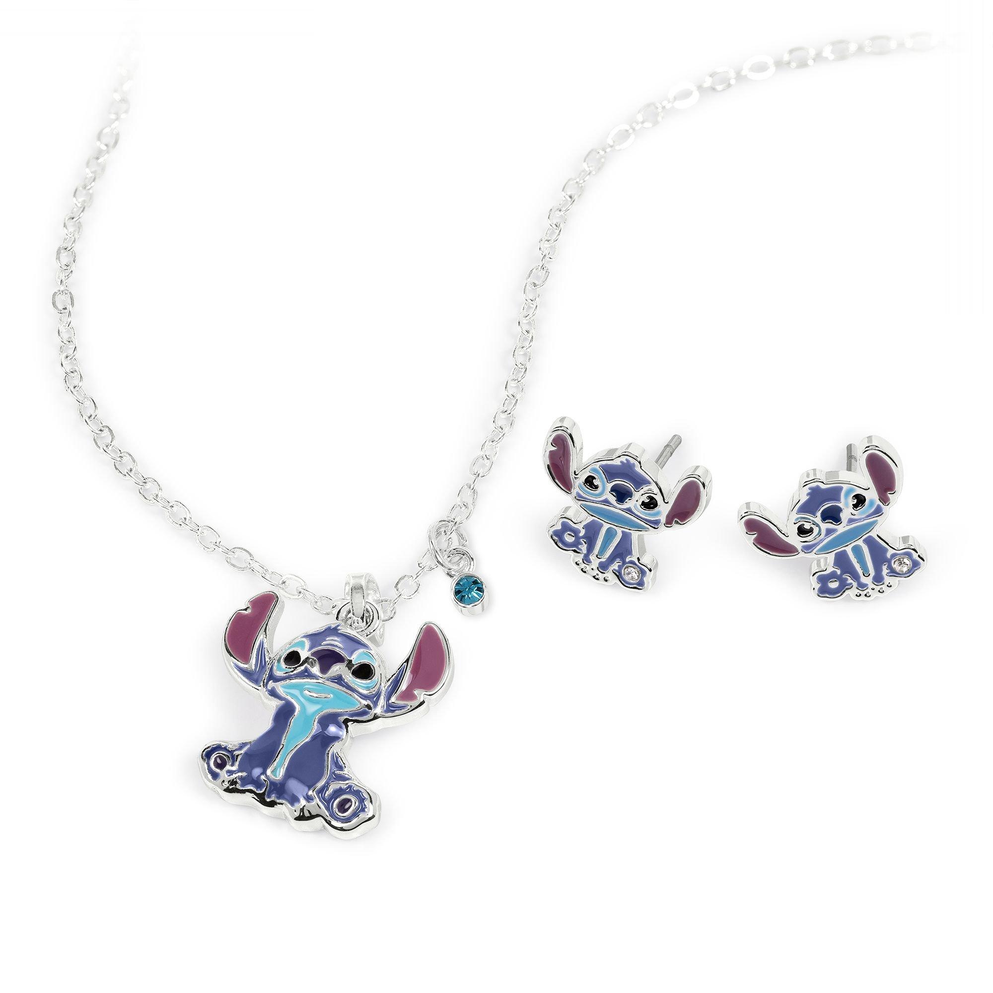 Silver - Disney Stitch - Stitch silver plated earrings and necklace set - 3