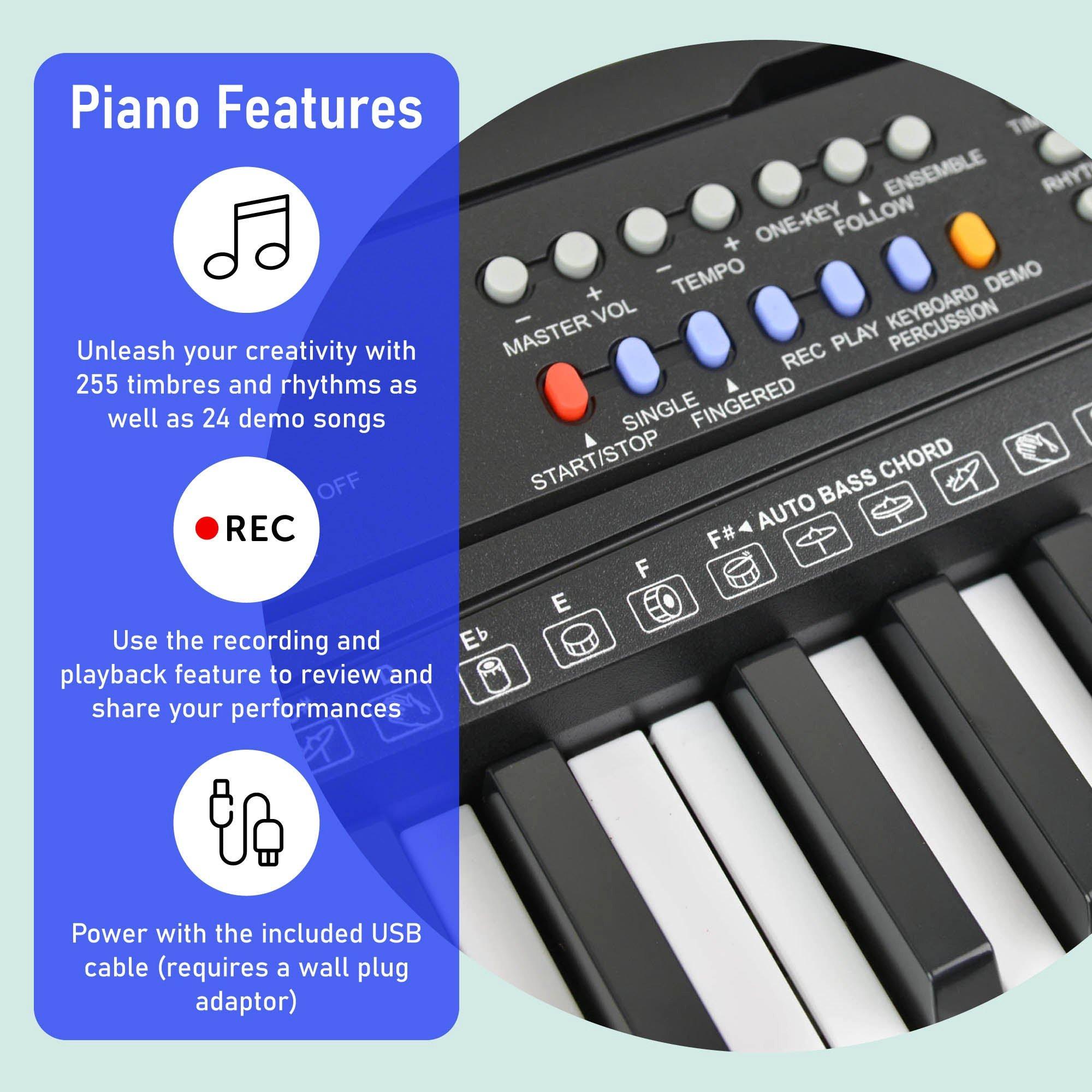 Black - Axus - AXP15 54 Key Portable Keyboard - 3