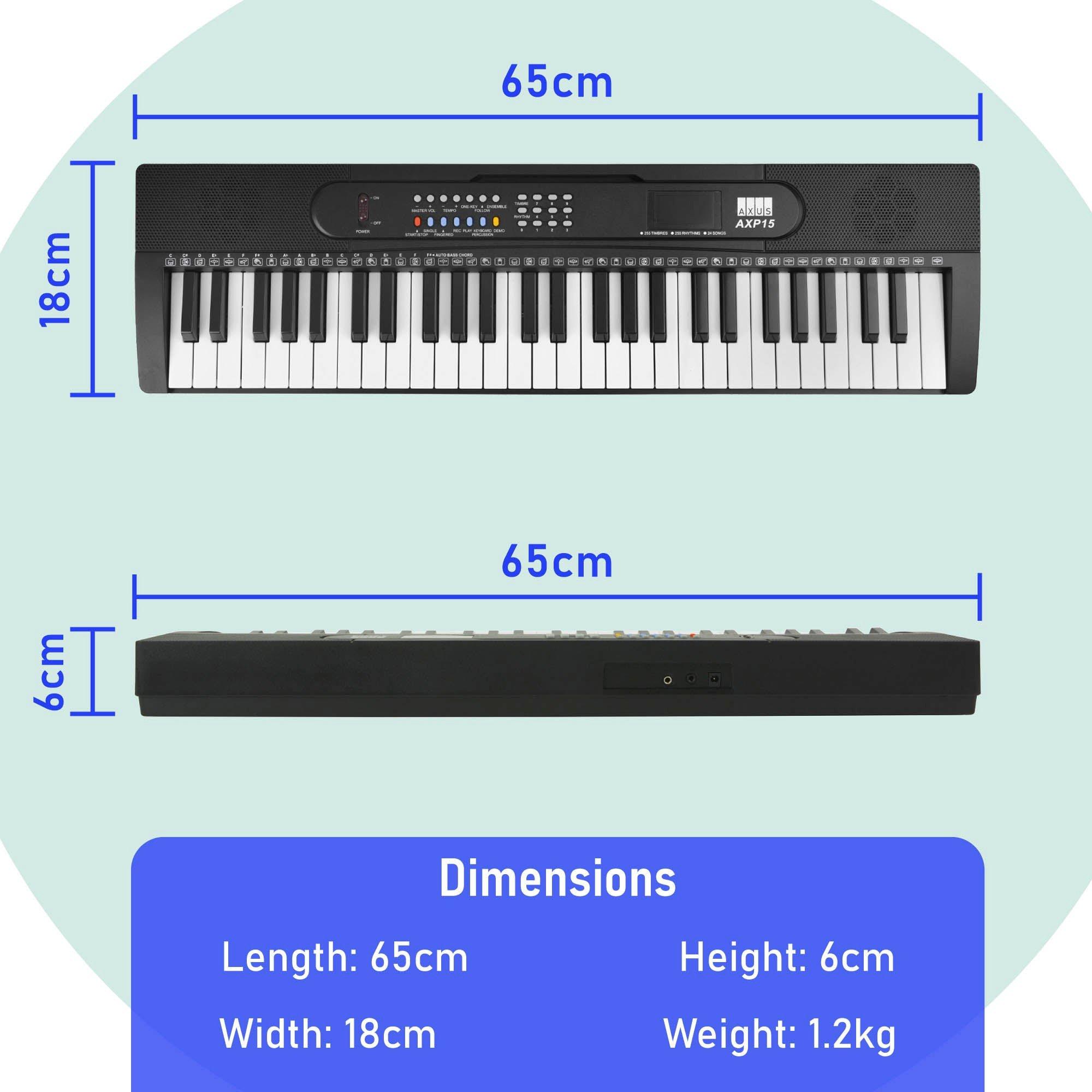 Black - Axus - AXP15 54 Key Portable Keyboard - 4