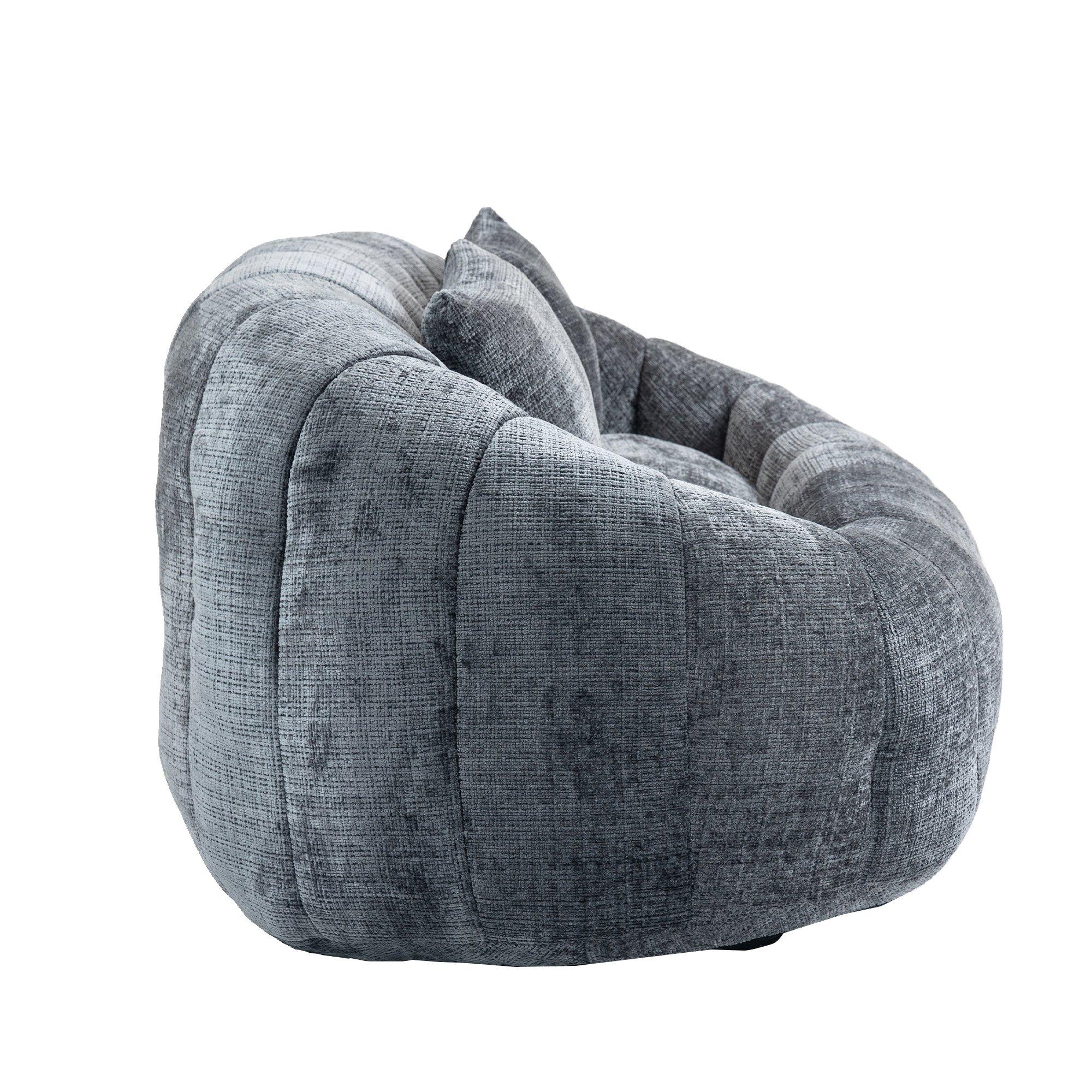 Gray - Urban Meuble - Chenille Memory Foam Bean Bag Loveseat Sofa - 13