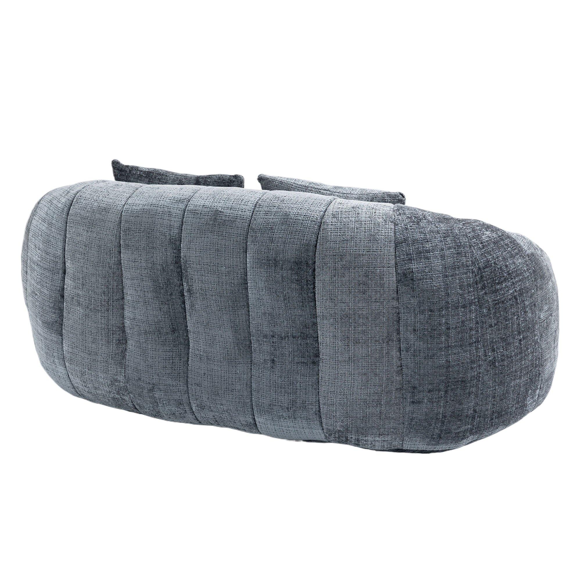 Gray - Urban Meuble - Chenille Memory Foam Bean Bag Loveseat Sofa - 14