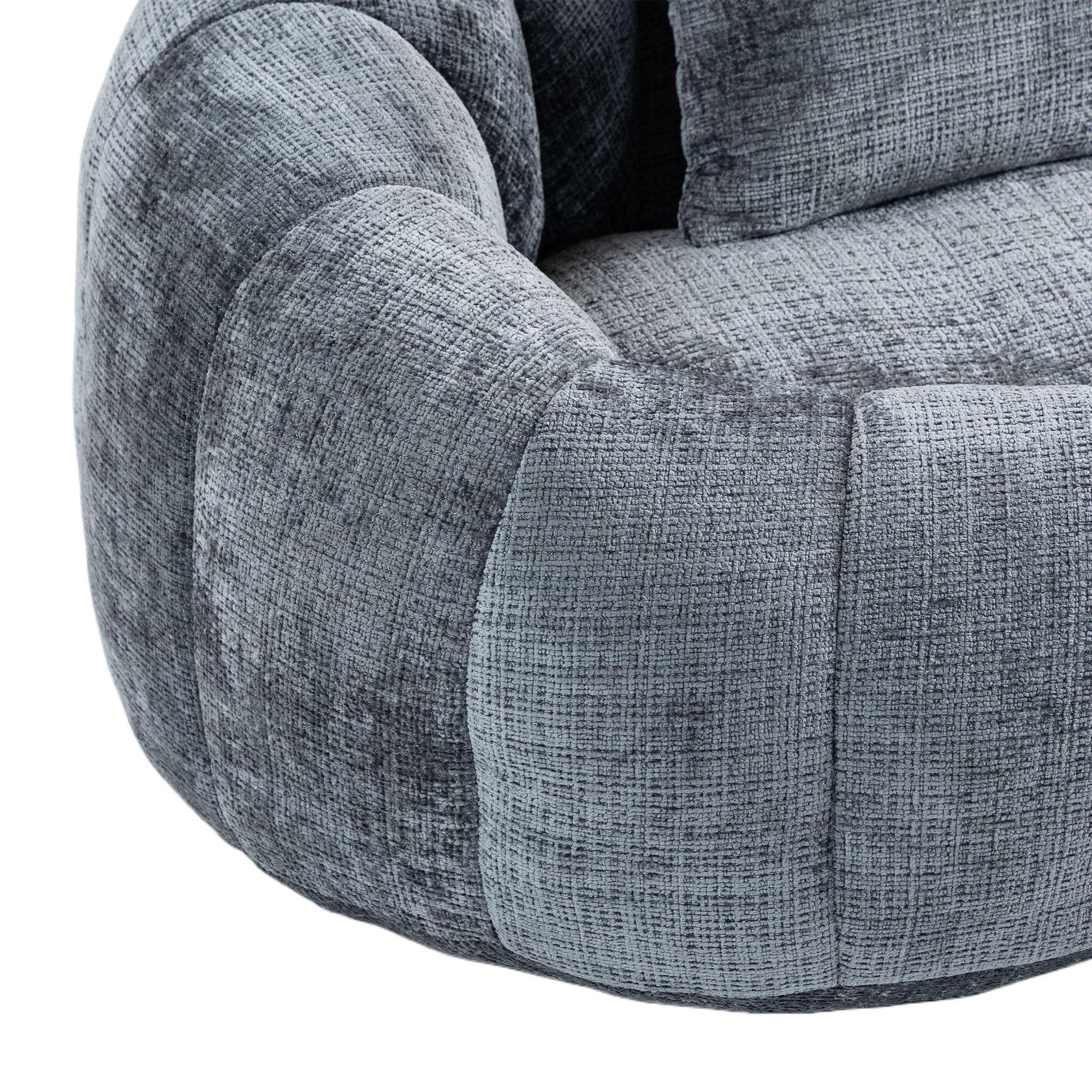 Gray - Urban Meuble - Chenille Memory Foam Bean Bag Loveseat Sofa - 16