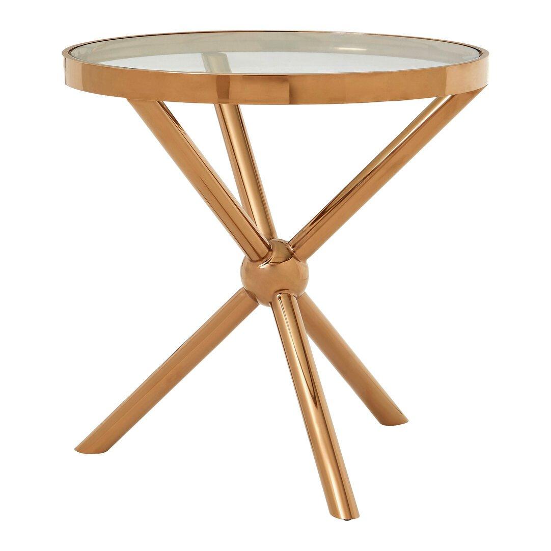 Interiors By Premier  Novo Round Rose Side Table Gold