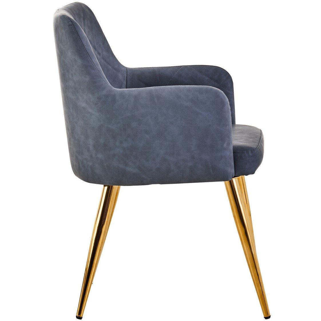 Grey - Interiors by Premier - Tamzin Dark Grey Leaather Effect Angular Dining Ch - 4