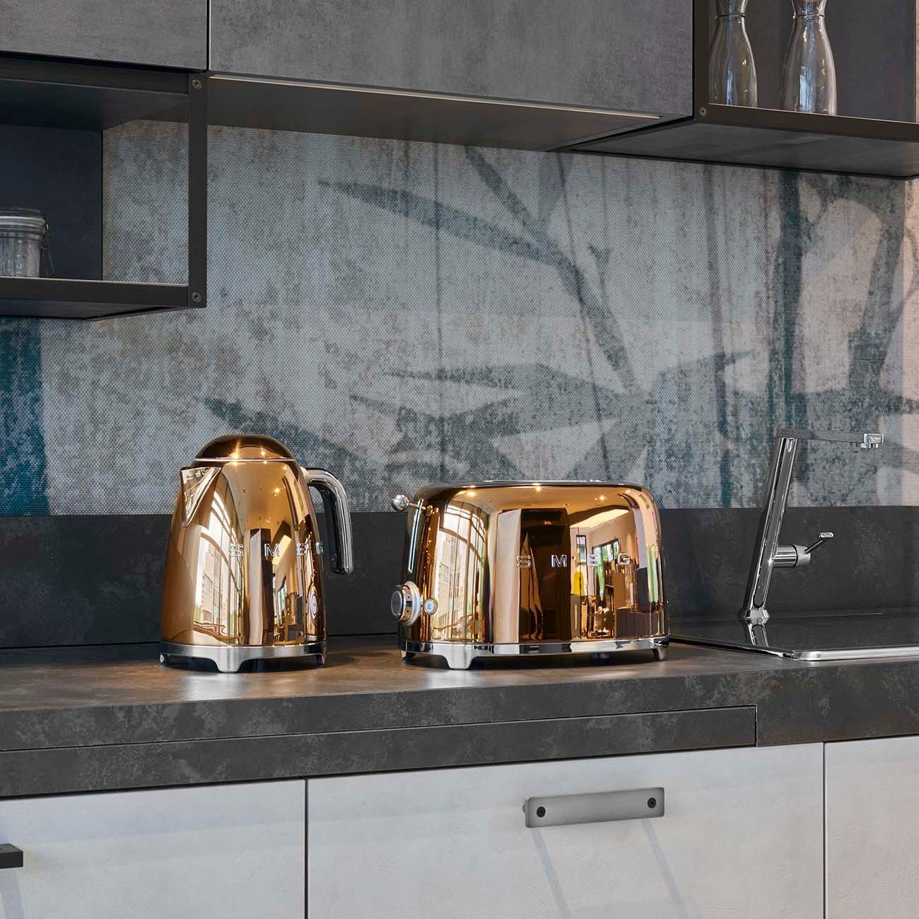 Copper Smeg Toaster Rose Gold Smeg 50s Style 2-Slice Toaster Rose