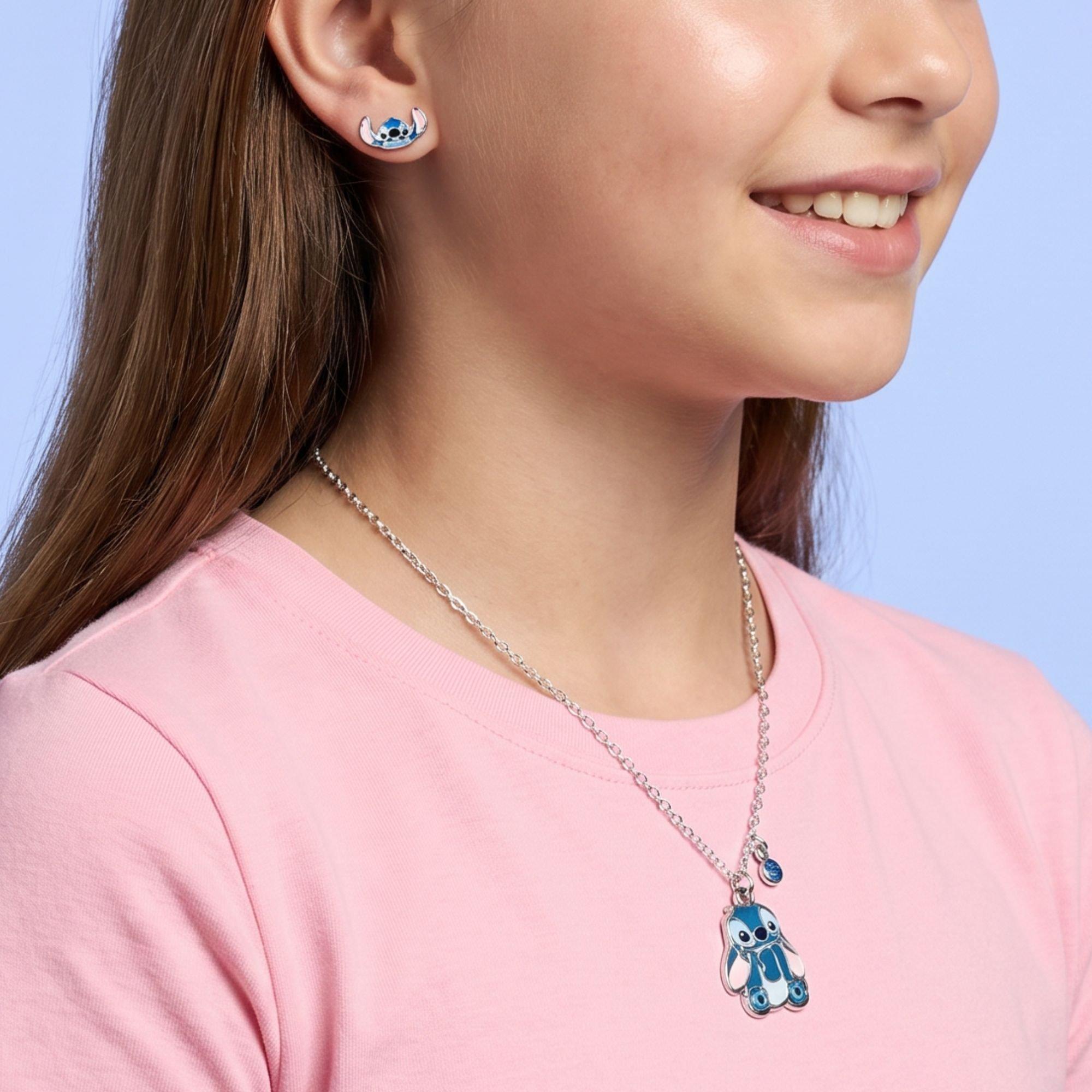 Silver - Disney Stitch - Stitch matching necklace and earring set - 2