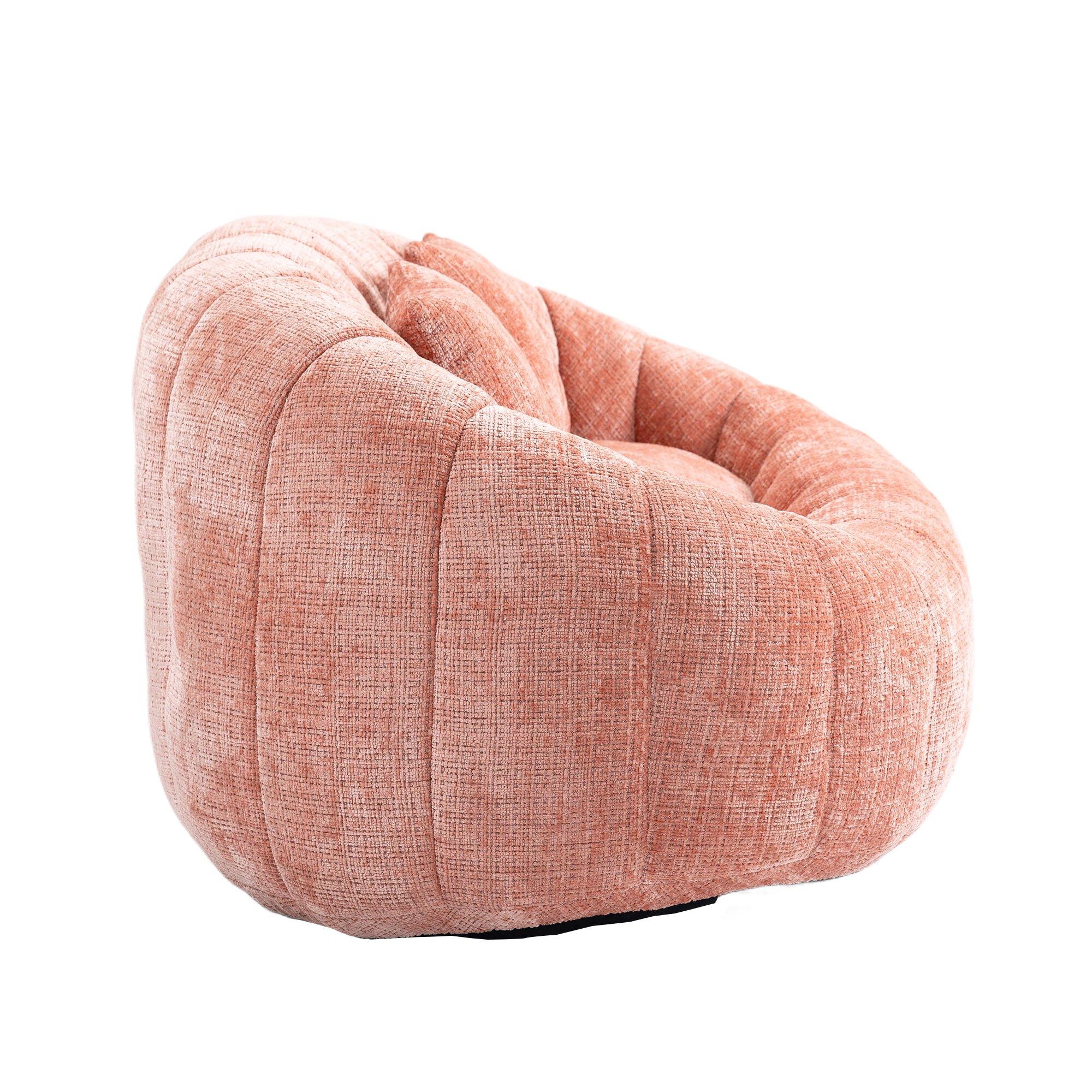 Pink - Urban Meuble - Chenille Memory Foam Bean Bag Loveseat Sofa - 13