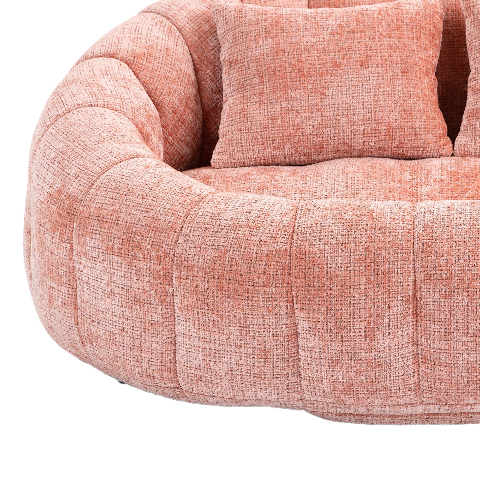 Pink - Urban Meuble - Chenille Memory Foam Bean Bag Loveseat Sofa - 15