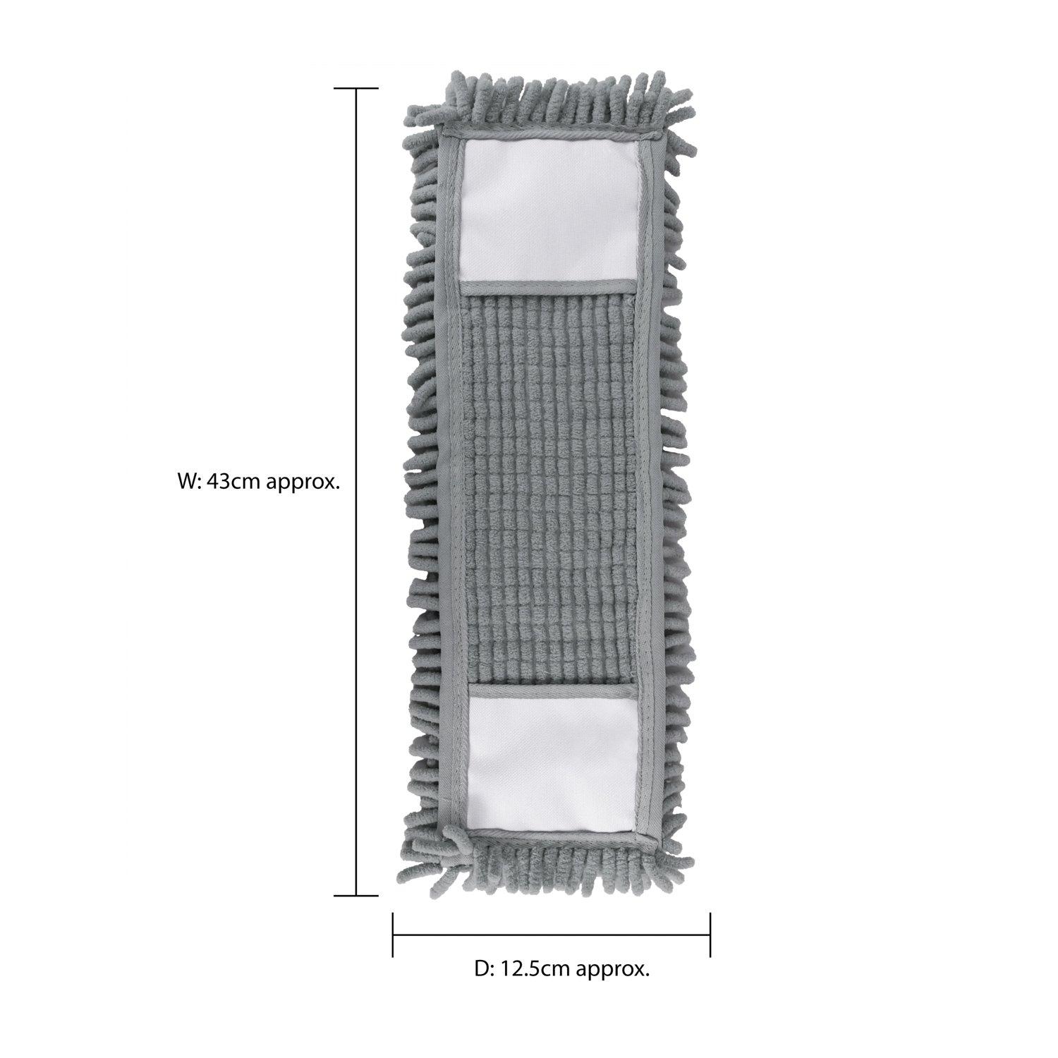 Grey - JVL - JVL Chenille Mop Replacement Pads - Grey Pack 3 - 10