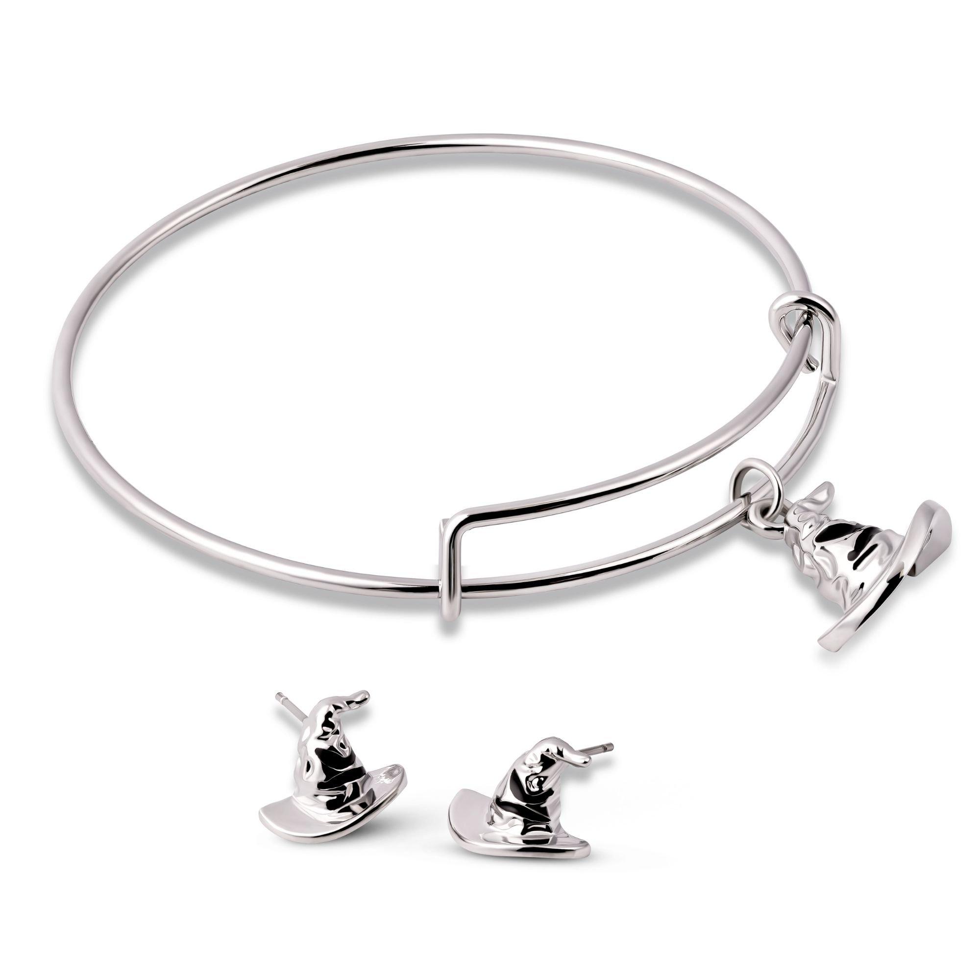 Silver - Harry Potter - Harry Potter Sorting Hat earrings and bangle set - 1