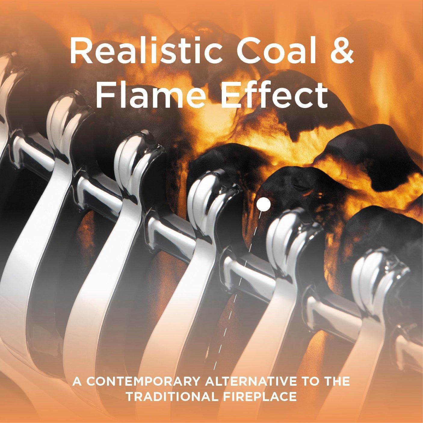 Chrome - Warmlite - Whitby 2KW Electric Fire Inset with Remote Control - 6