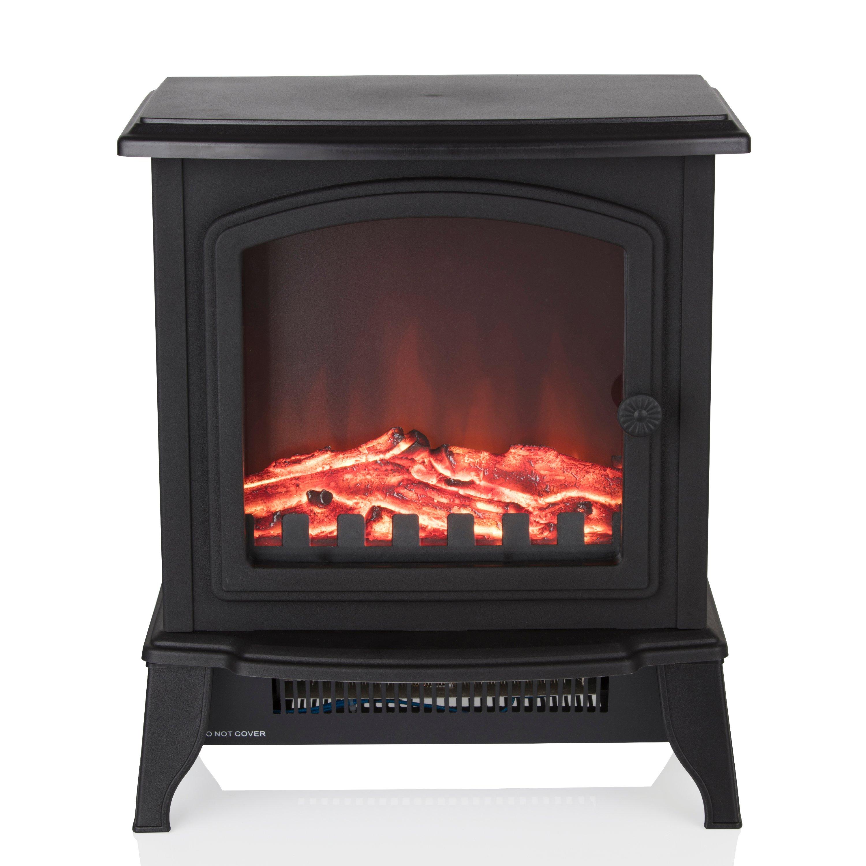Black - Warmlite - 2KW Mable Compact Stove Fire Black - 3