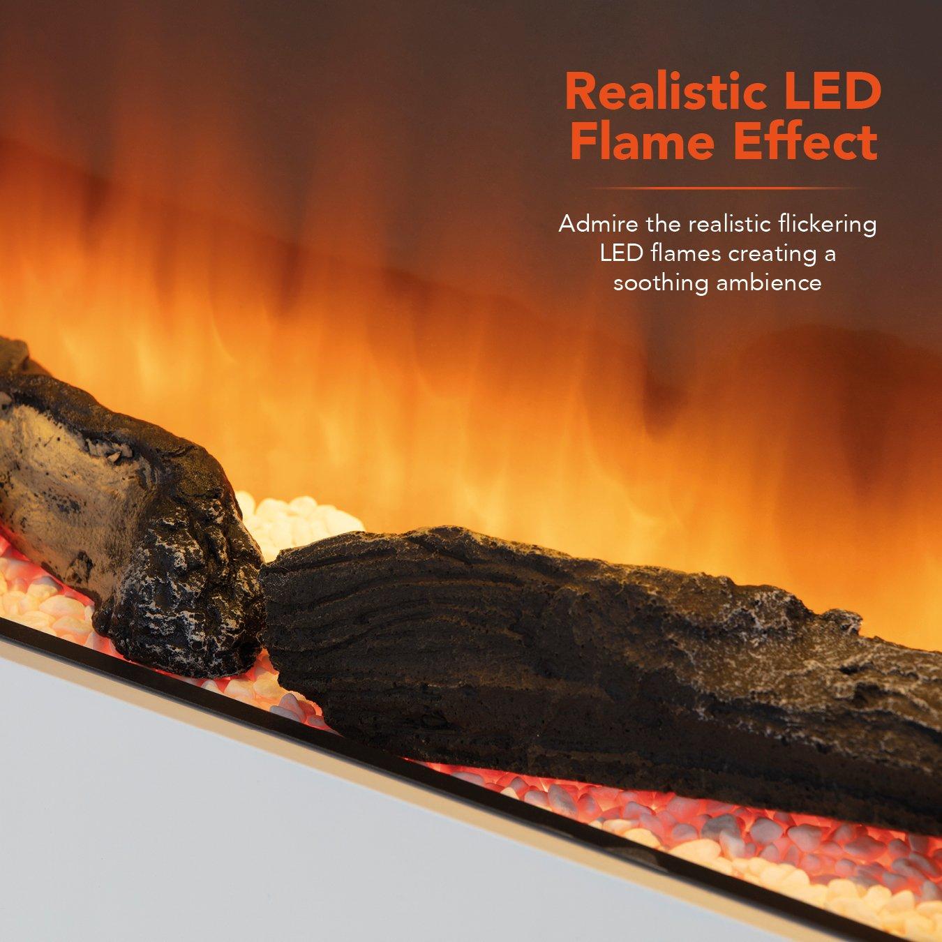 White - Warmlite - Hingham Wall Mounted Fireplace Suite White - 4