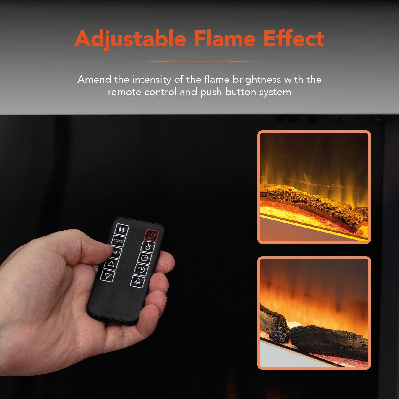 White - Warmlite - Hingham Wall Mounted Fireplace Suite White - 6