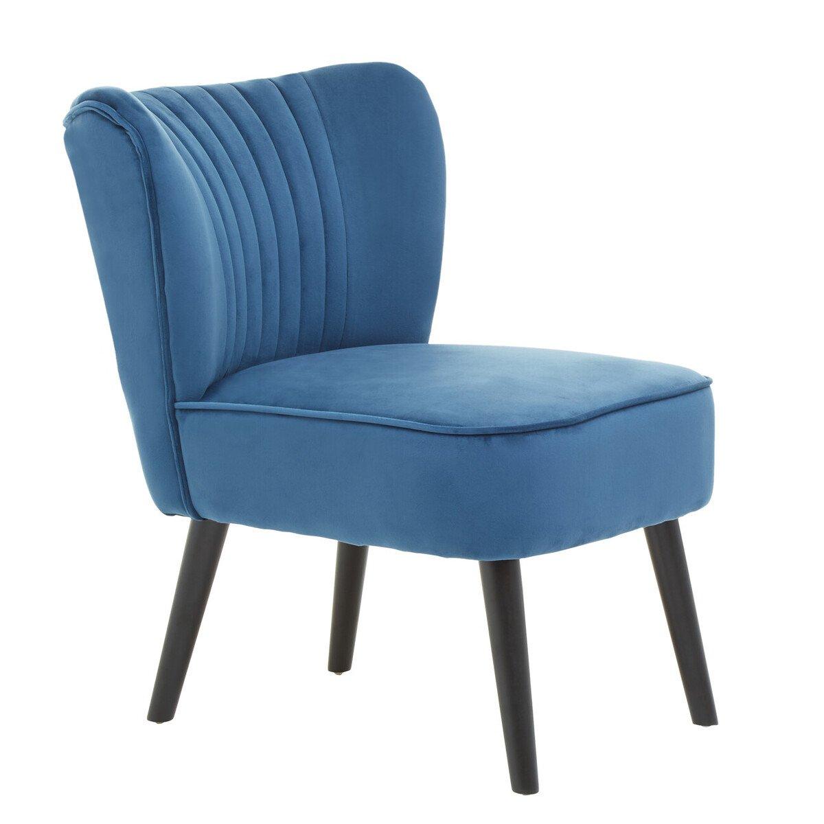 Blue - Interiors by Premier - Regents Park Blue Velvet Chair - 2