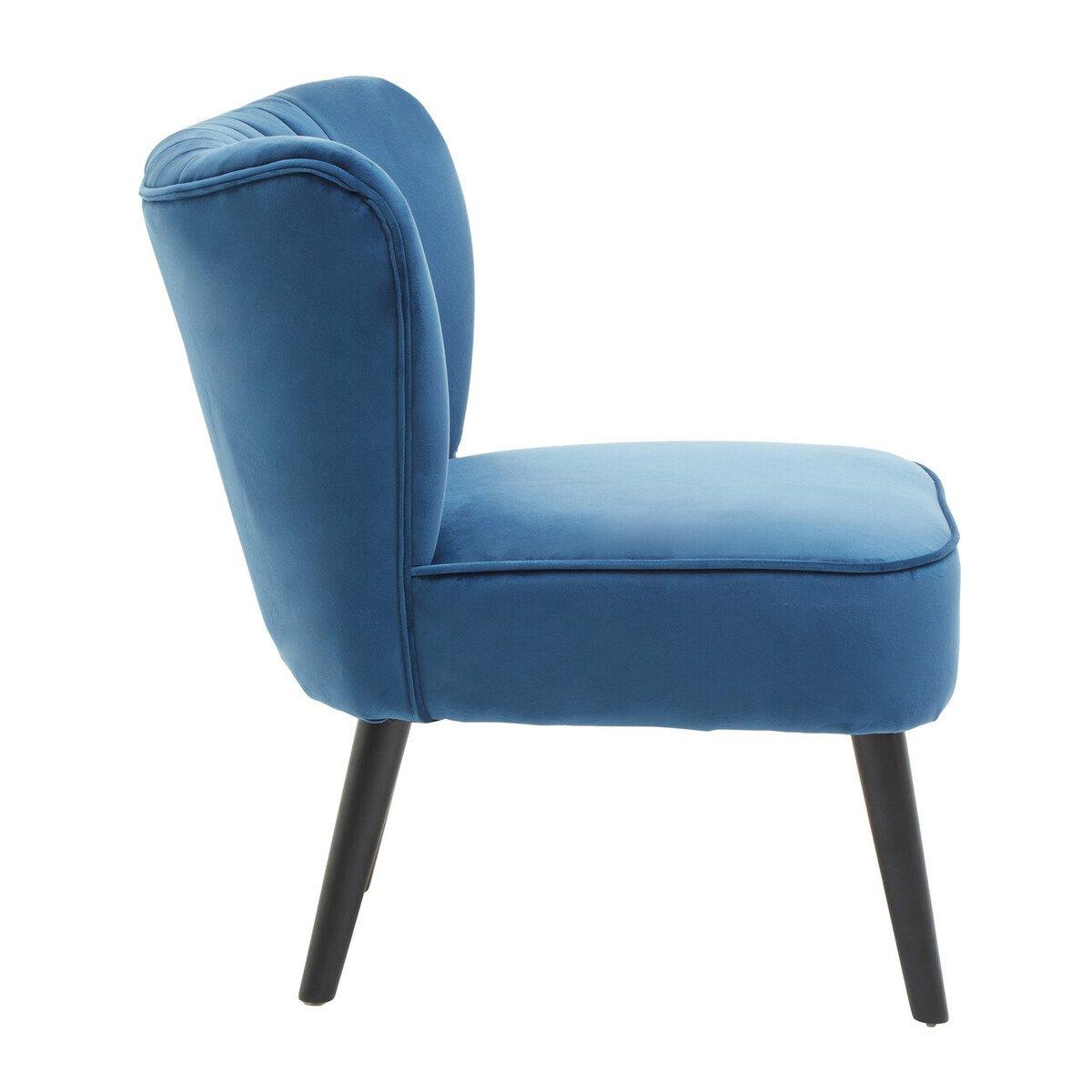 Blue - Interiors by Premier - Regents Park Blue Velvet Chair - 4