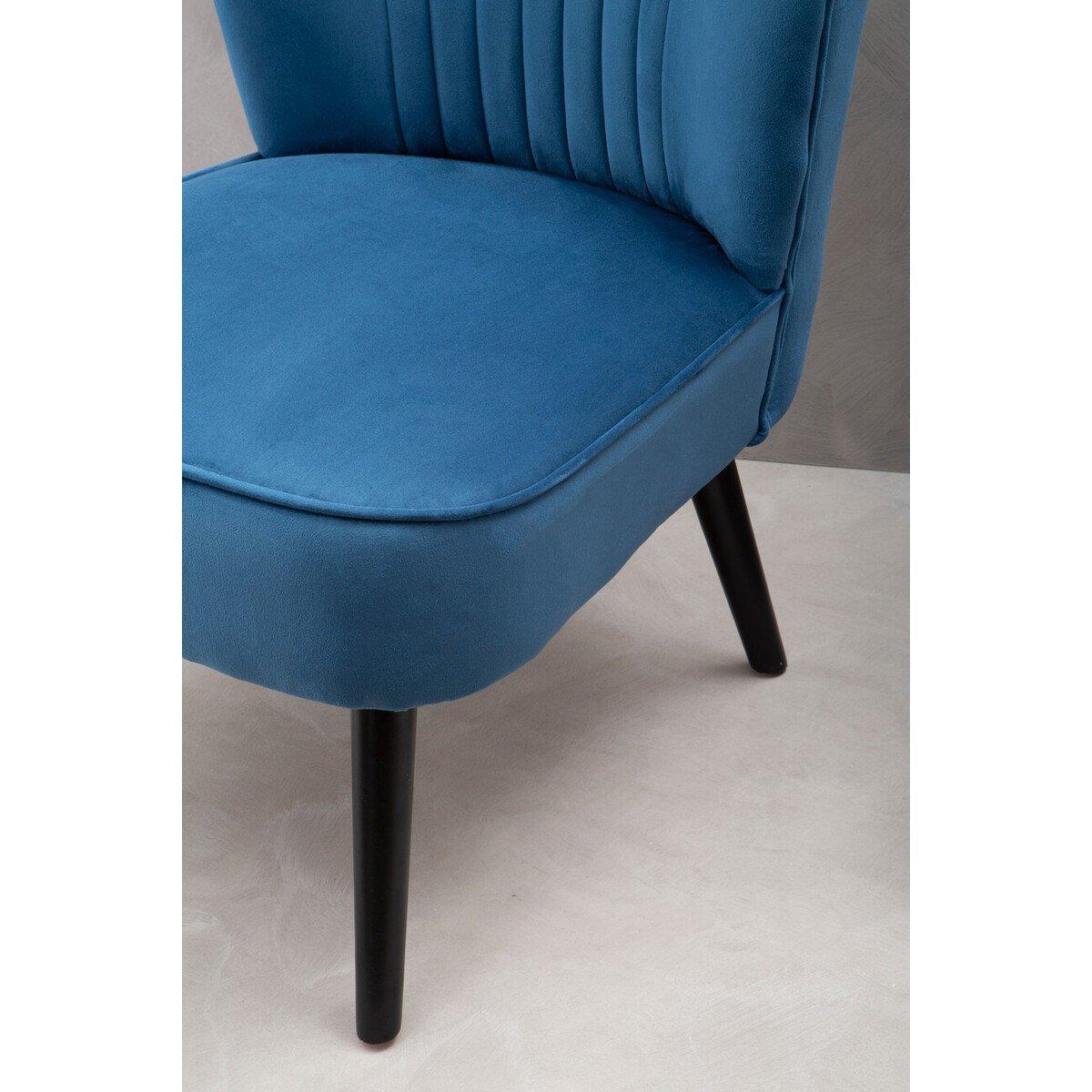 Blue - Interiors by Premier - Regents Park Blue Velvet Chair - 5