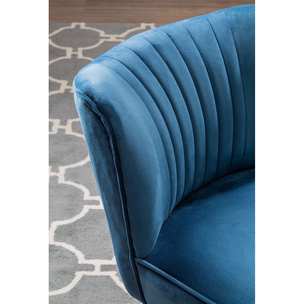 Blue - Interiors by Premier - Regents Park Blue Velvet Chair - 6