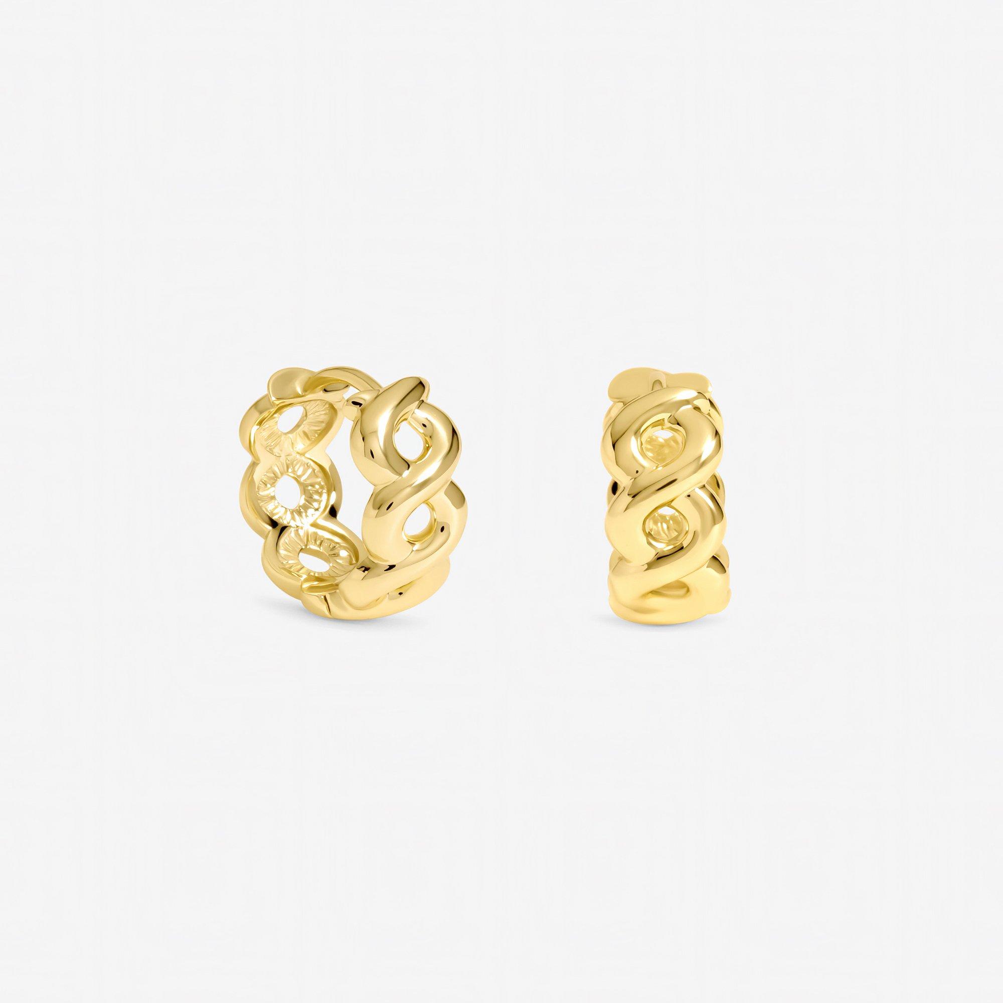 Silver - Jon Richard - Gold Plated Infinity Hoop Earrings - Pack of 2