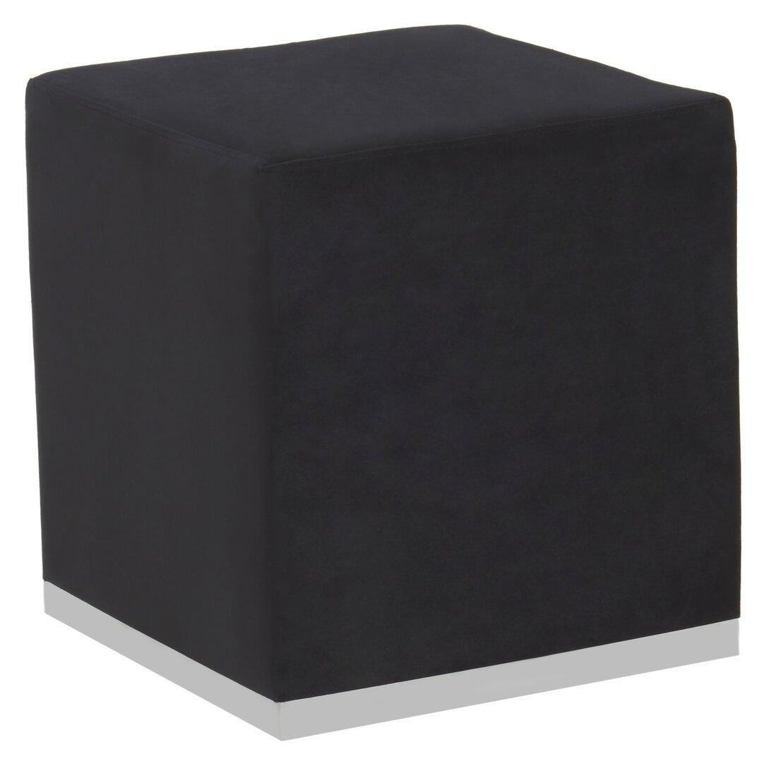 Black - Interiors by Premier - Hagen Black And Silver Square Stool - 1