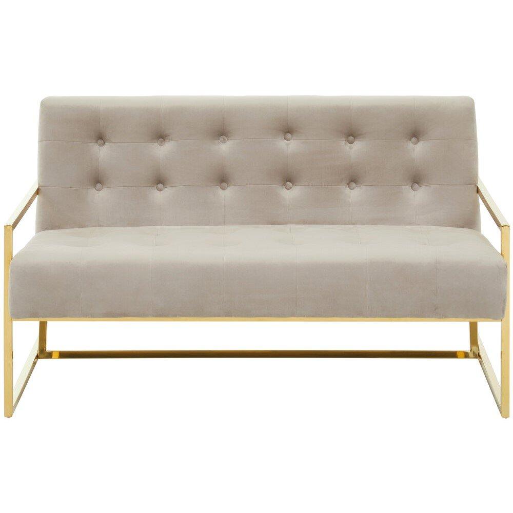 Fifty Five South  Azalea Two Seat Mink Velvet Sofa - Gold