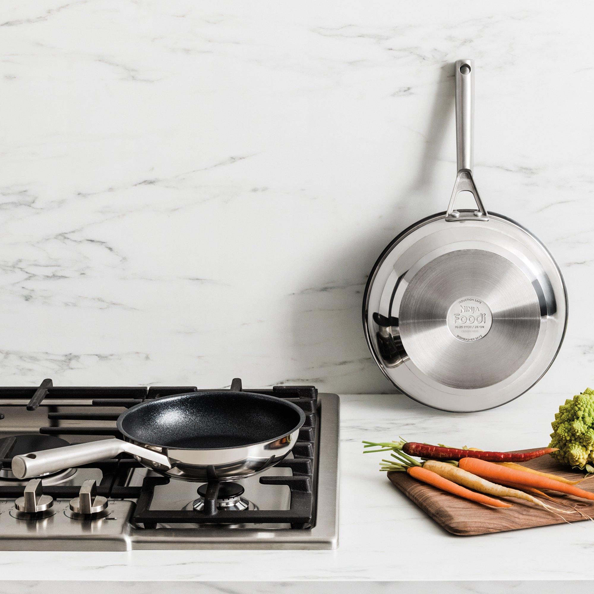 Stainless Steel - Ninja - Foodi ZEROSTICK 2-Piece Frying Pan Set - 4