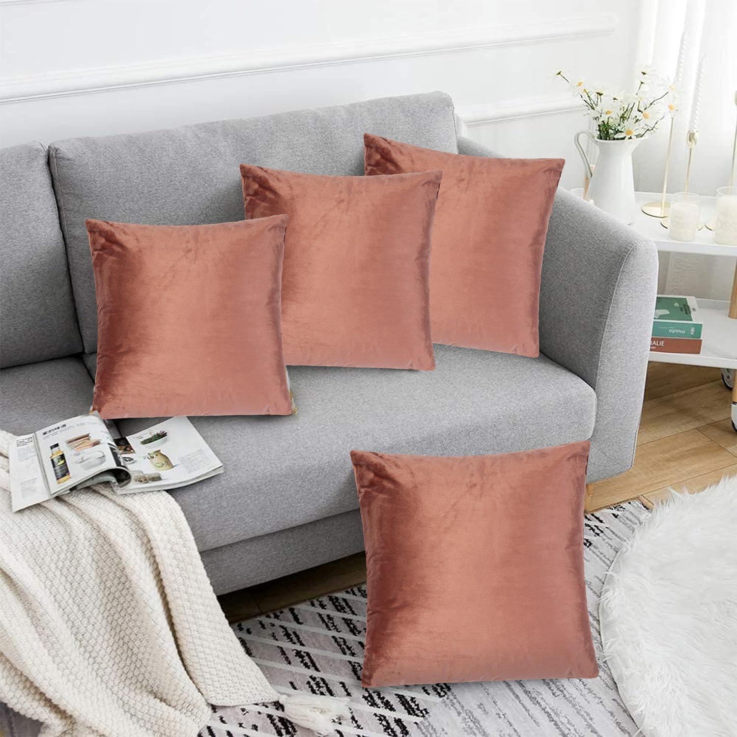 Plain Velvet Cushion Set of 4