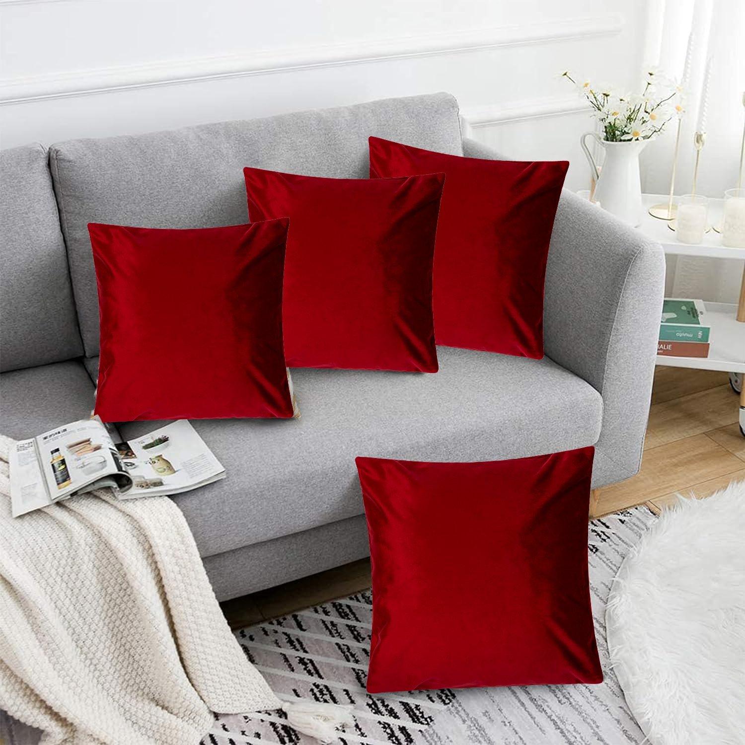 Plain Velvet Cushion Set of 4