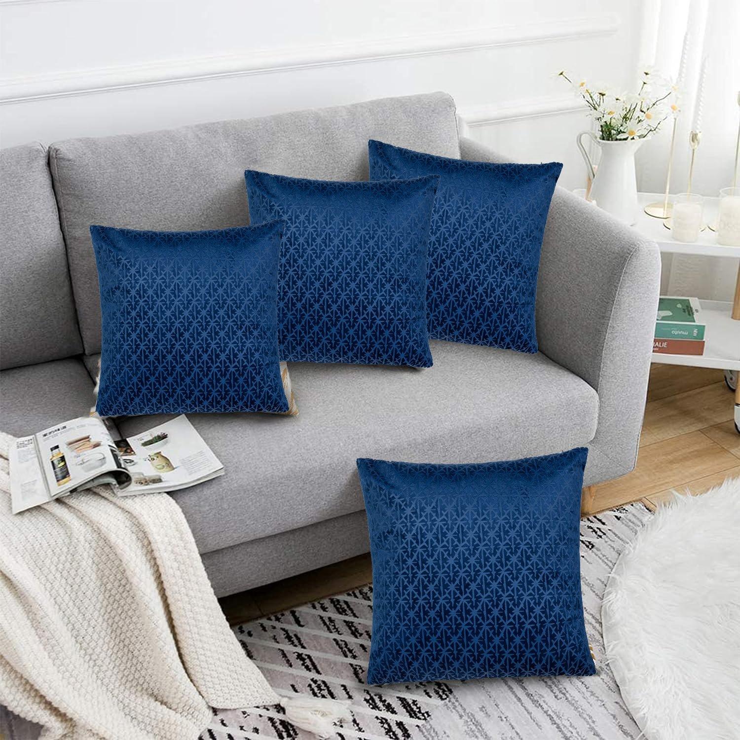 Textured Velvet Cushion Set of 4