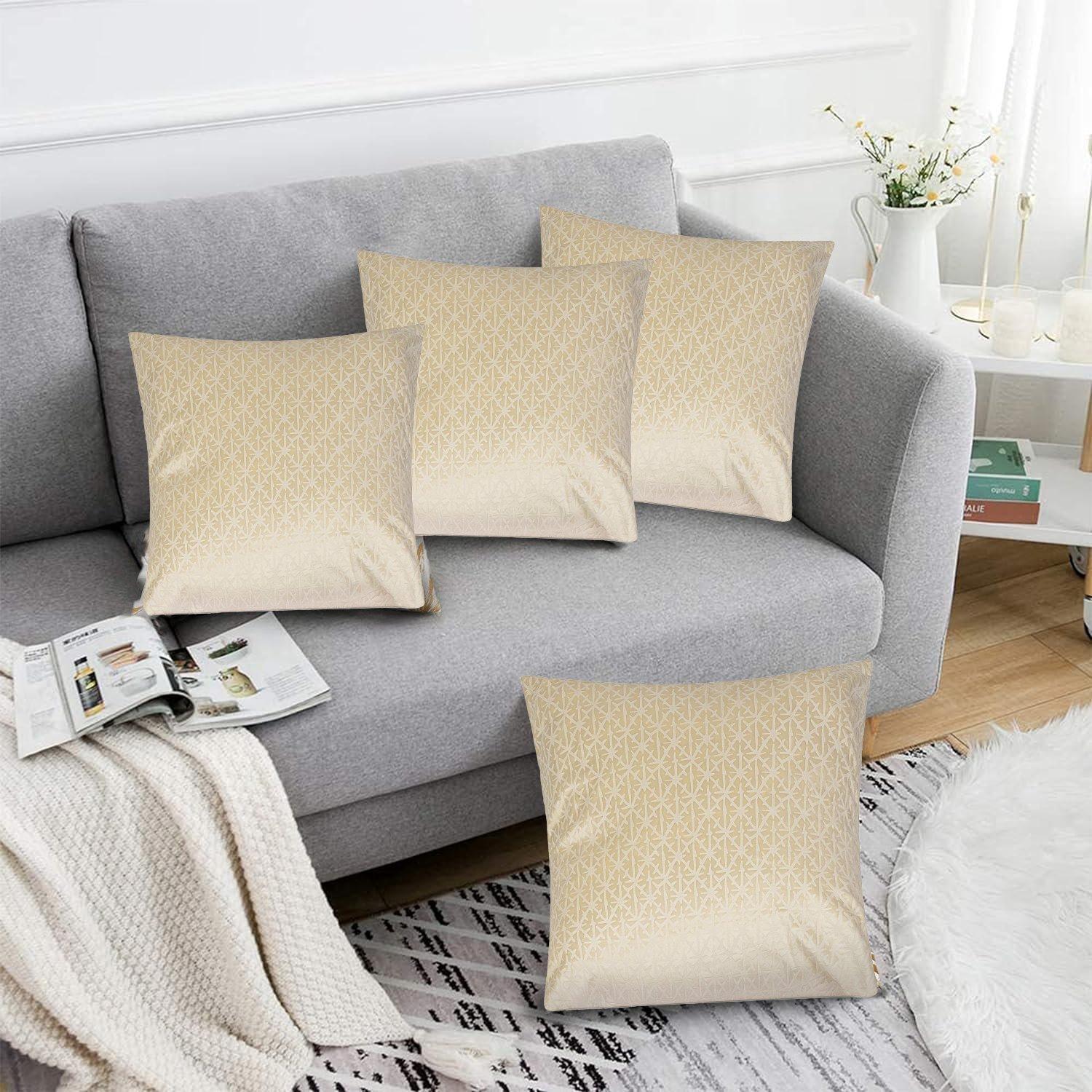 Cream - Alan Symonds - Textured Velvet Cushion Set of 4 - 1