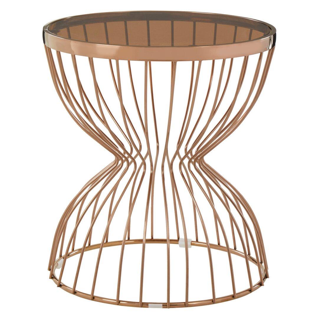 Interiors By Premier  Tula Round Hourglass Base Side Table - Gold
