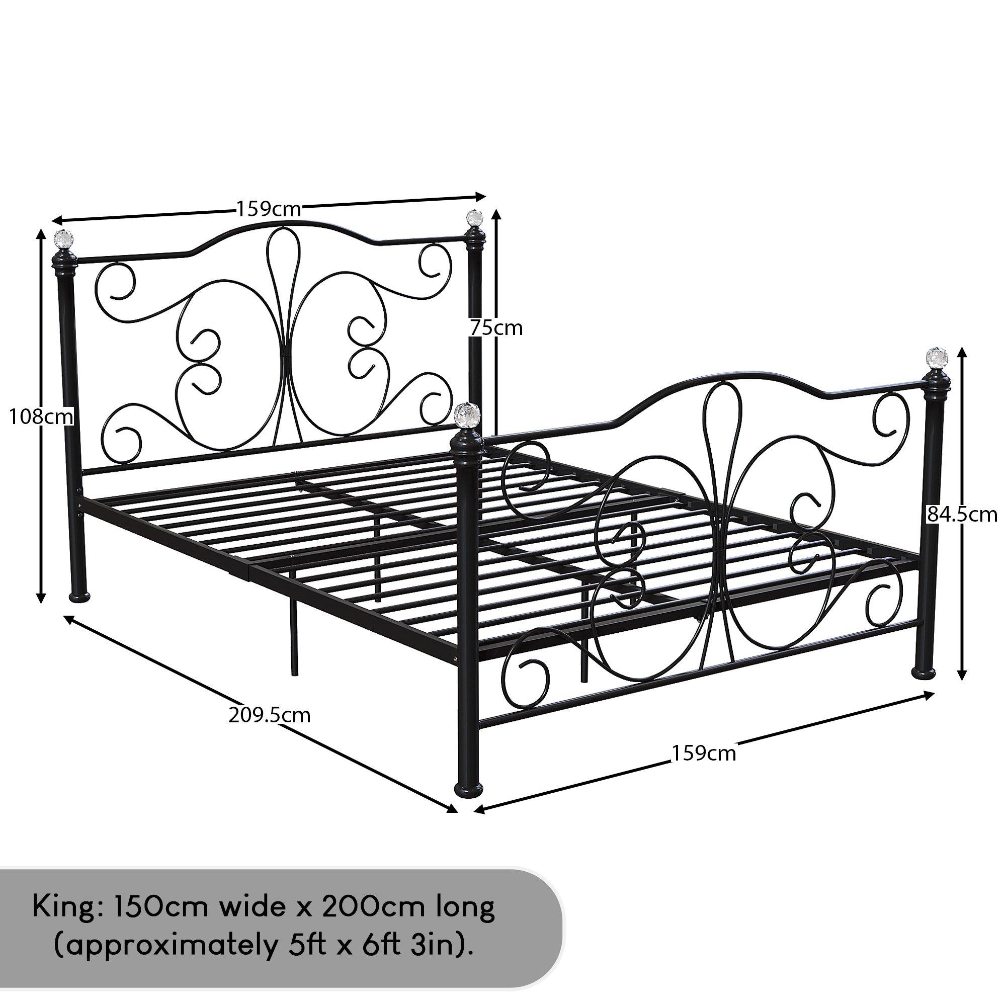 Black - Lassic - Vida Designs Chicago King Size Metal Bed - 2