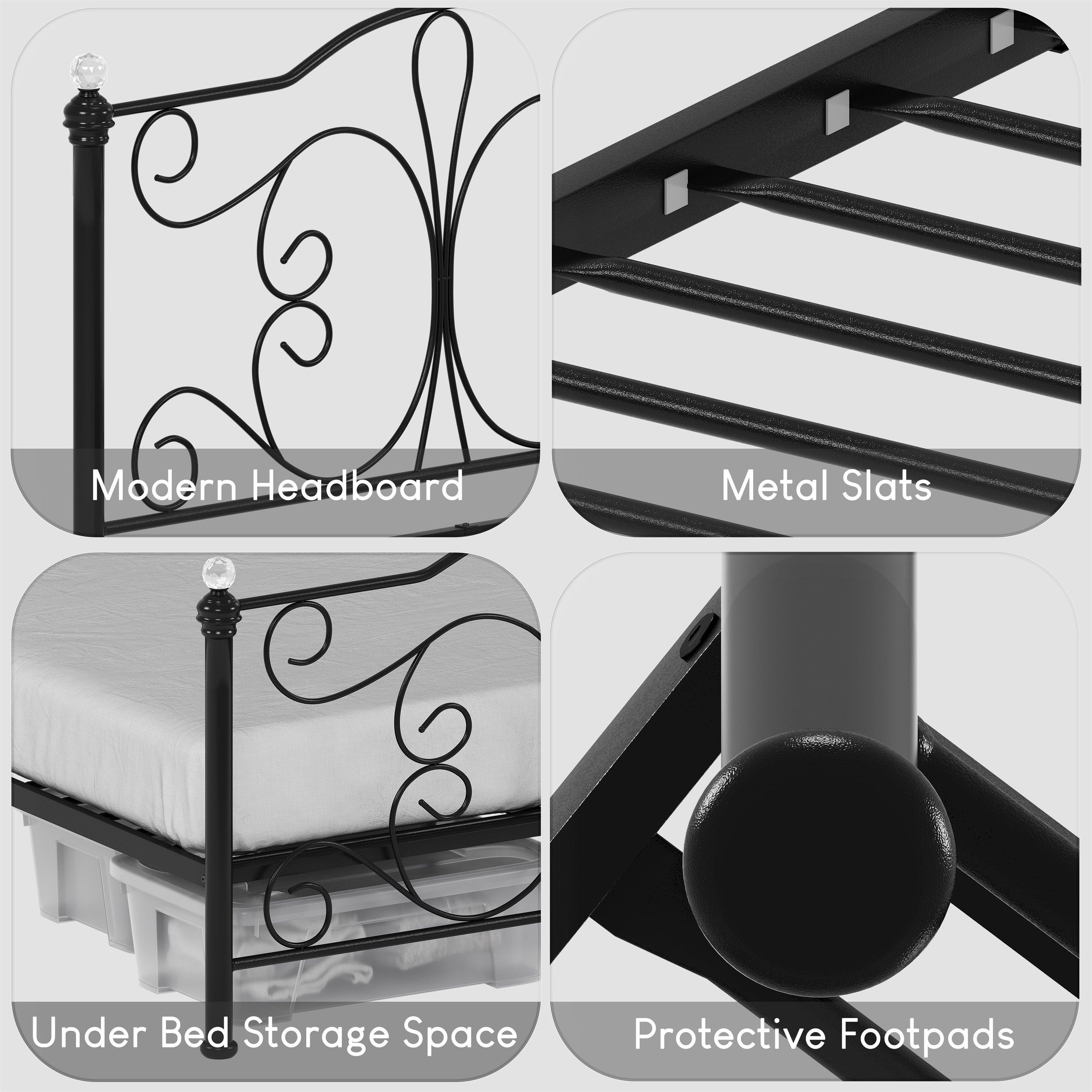 Black - Lassic - Vida Designs Chicago King Size Metal Bed - 6